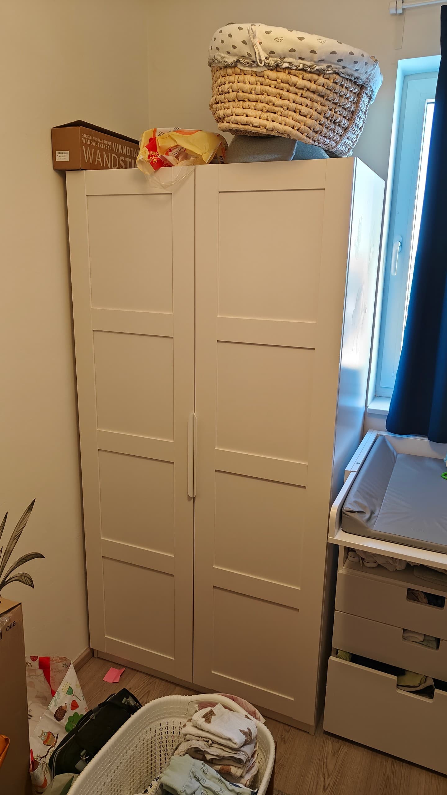 PAX / BERGSBO kledingkastcombinatie, wit/wit, 100x60x201 cm