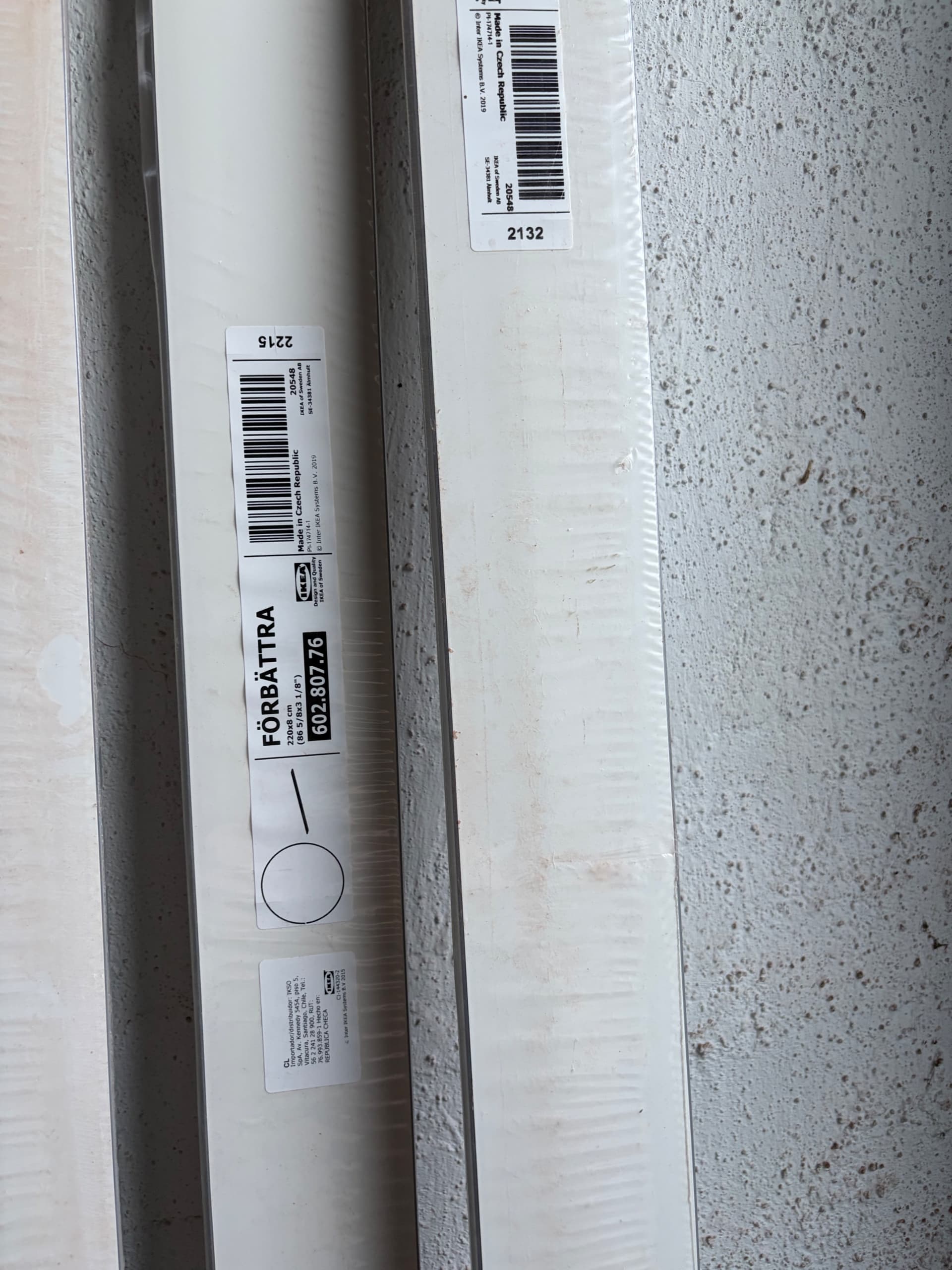 FÖRBÄTTRA plinth, off-white, 220x8 cm