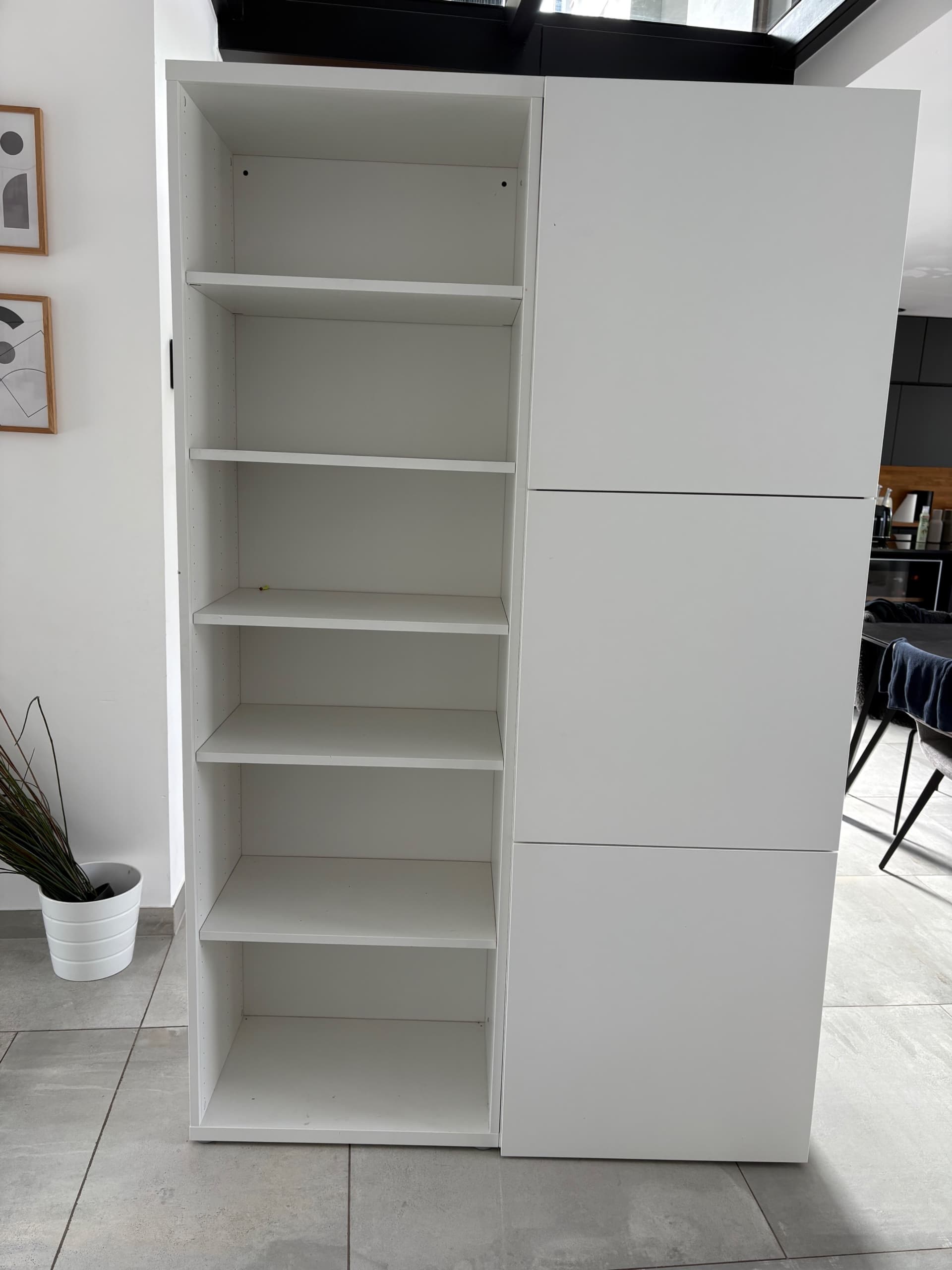 BESTÅ opberger met deuren, wit/Lappviken/Stubbarp wit, 120x42x202 cm