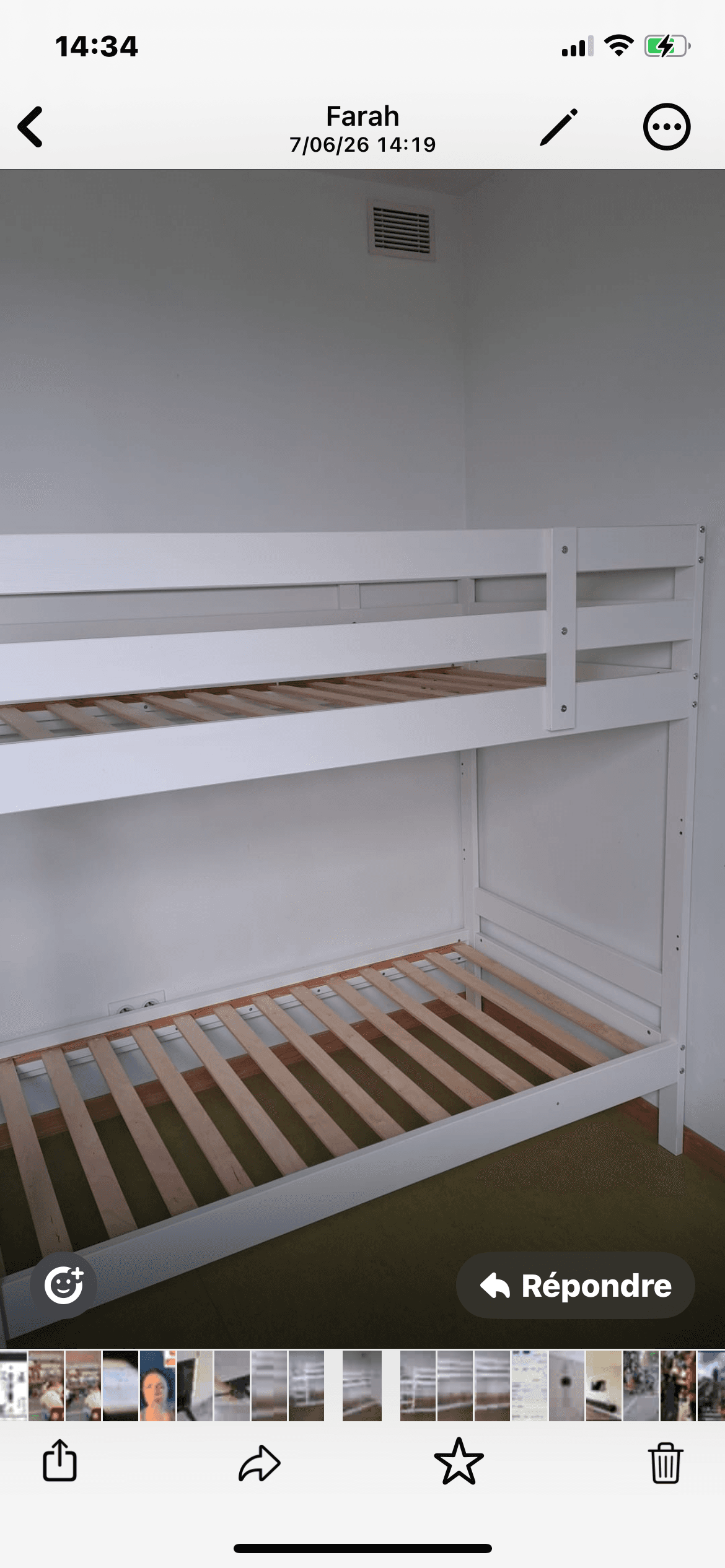 MYDAL bunk bed frame, white, 90x200 cm