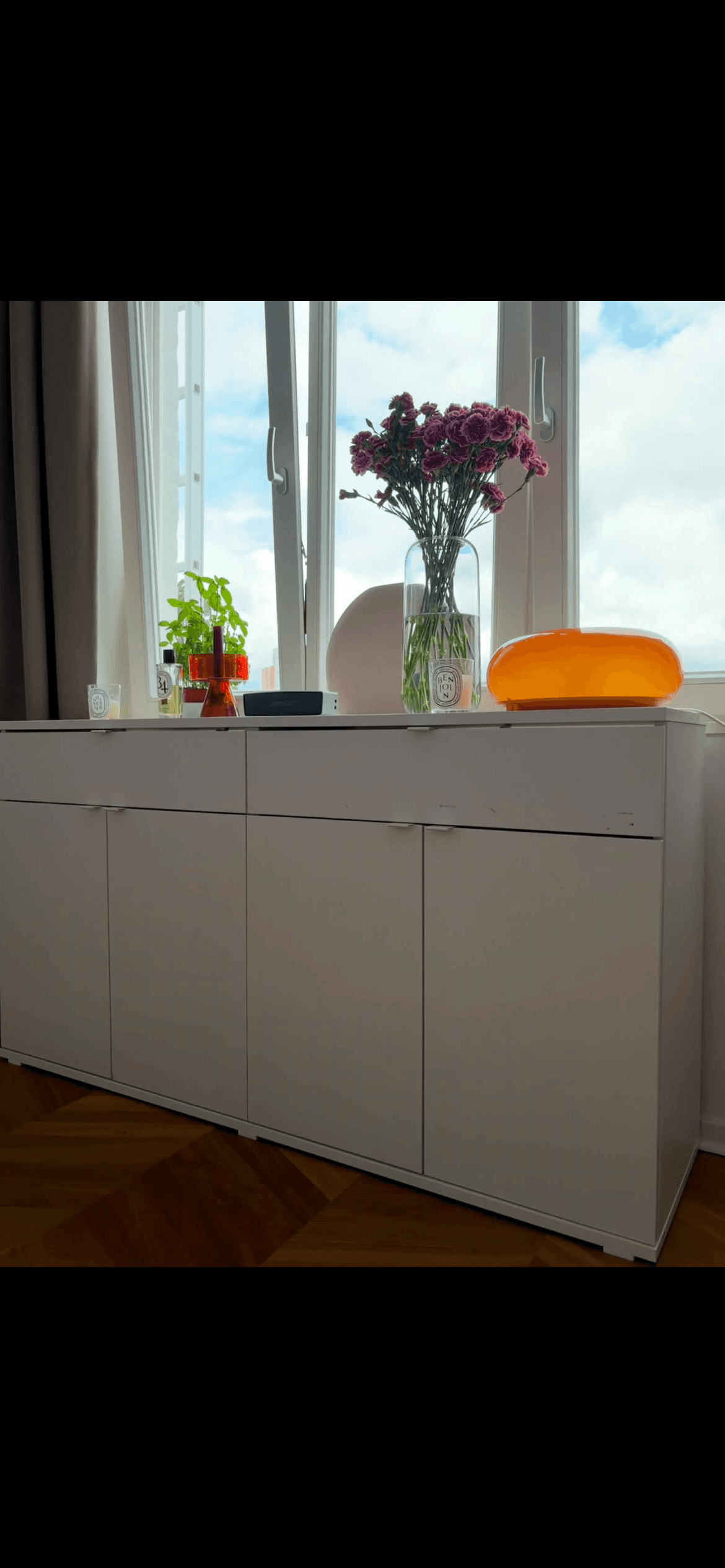 VIHALS buffet, blanc, 140x37x75 cm