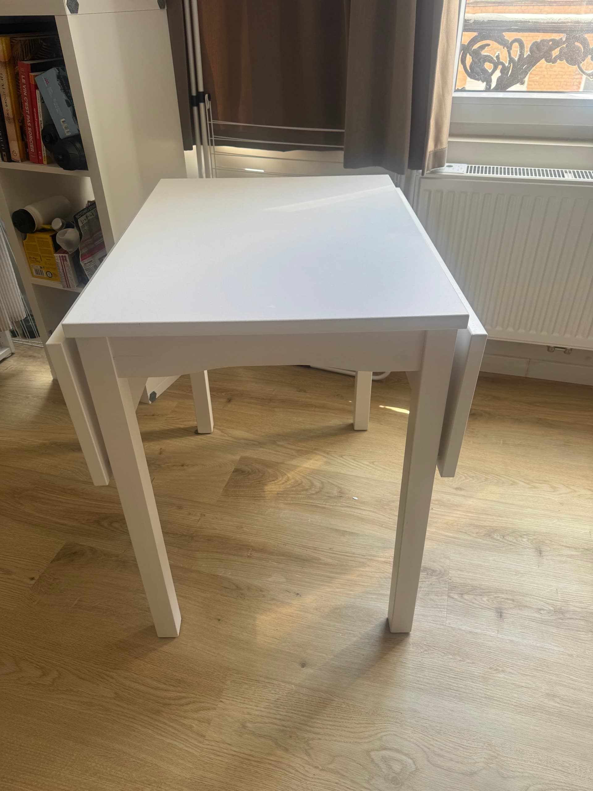 NORDVIKEN klaptafel, wit, 74/104x74 cm