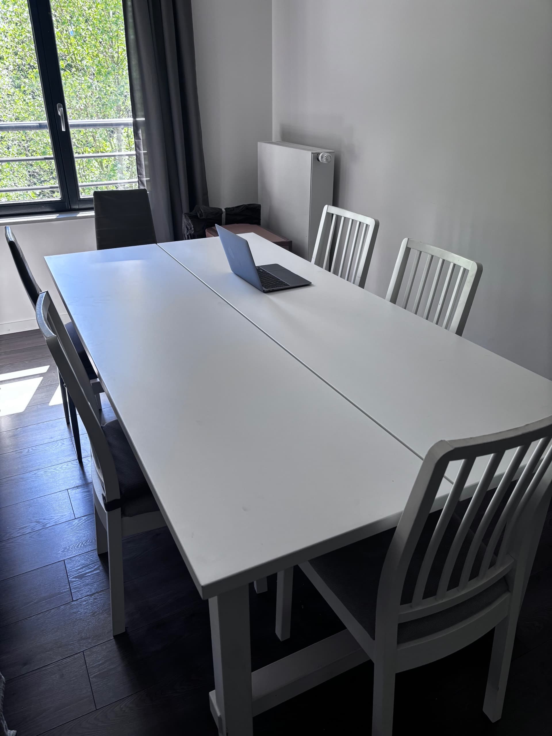 NORDVIKEN / NORDVIKEN tafel met 6 stoelen, zwart/zwart, 210/289x105 cm