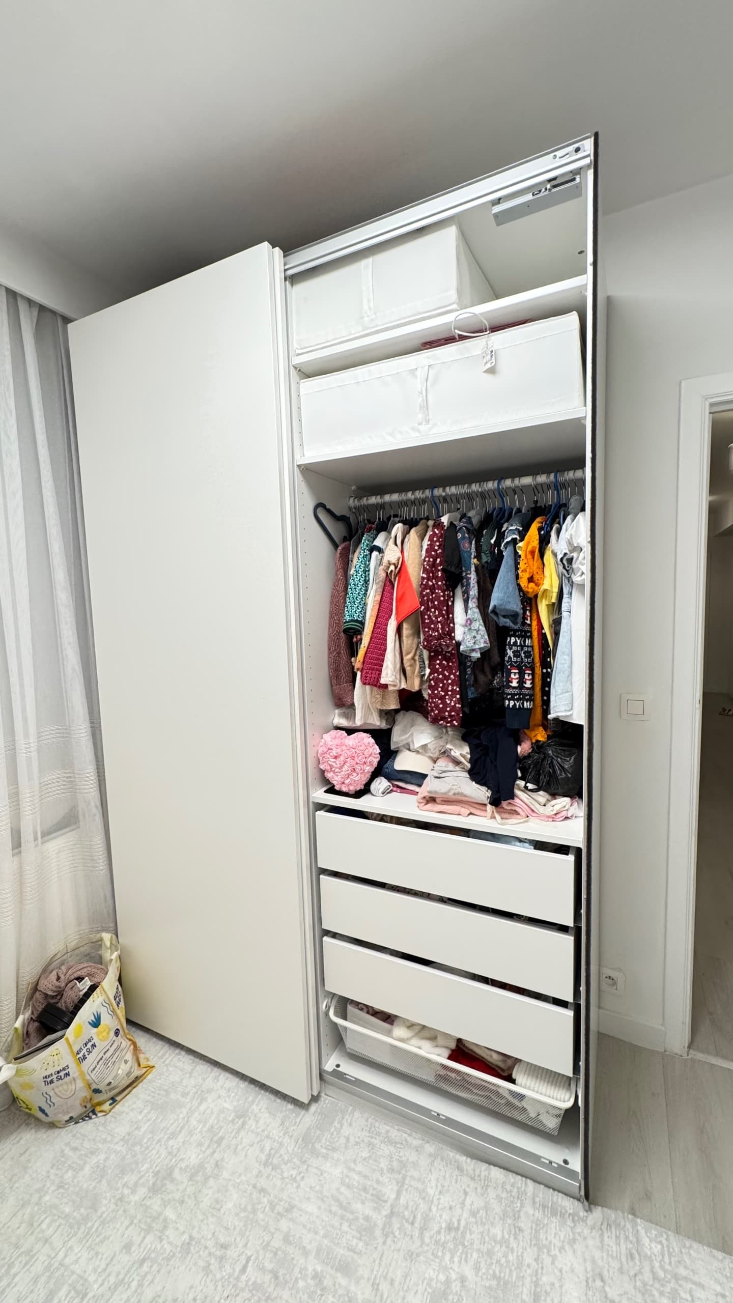 PAX / HASVIK kledingkastcombinatie, wit/wit, 150x66x236 cm