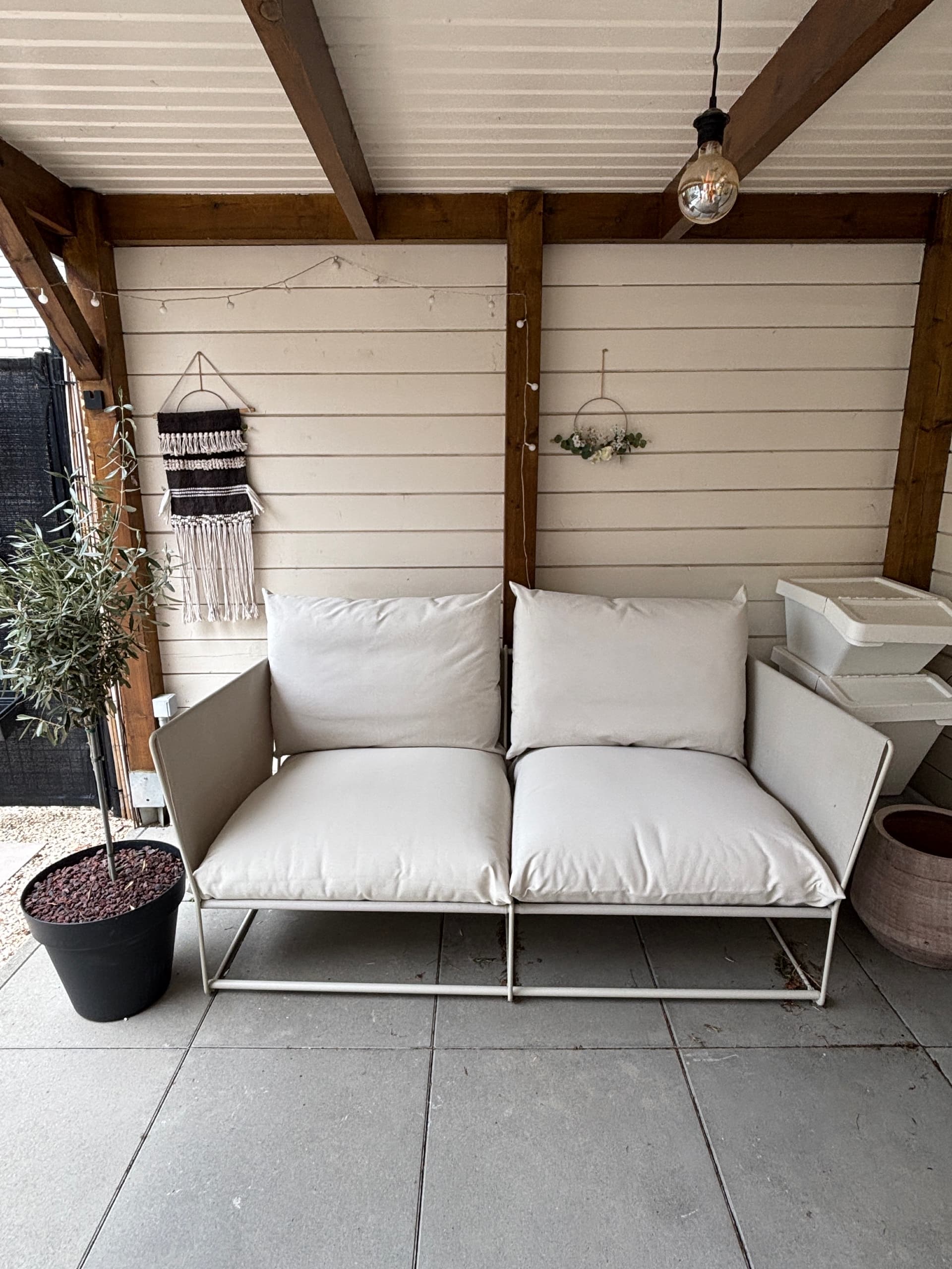 HAVSTEN 2-zitsbank, buiten, beige/beige