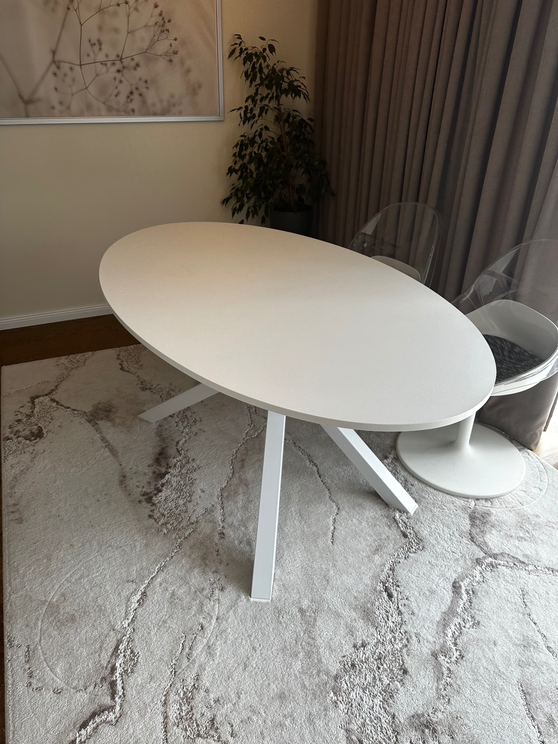 MARIEDAMM table, white marble effect, 180x100 cm
