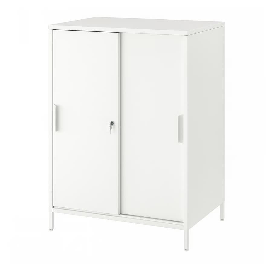 TROTTEN kast met schuifdeuren, wit, 80x55x110 cm