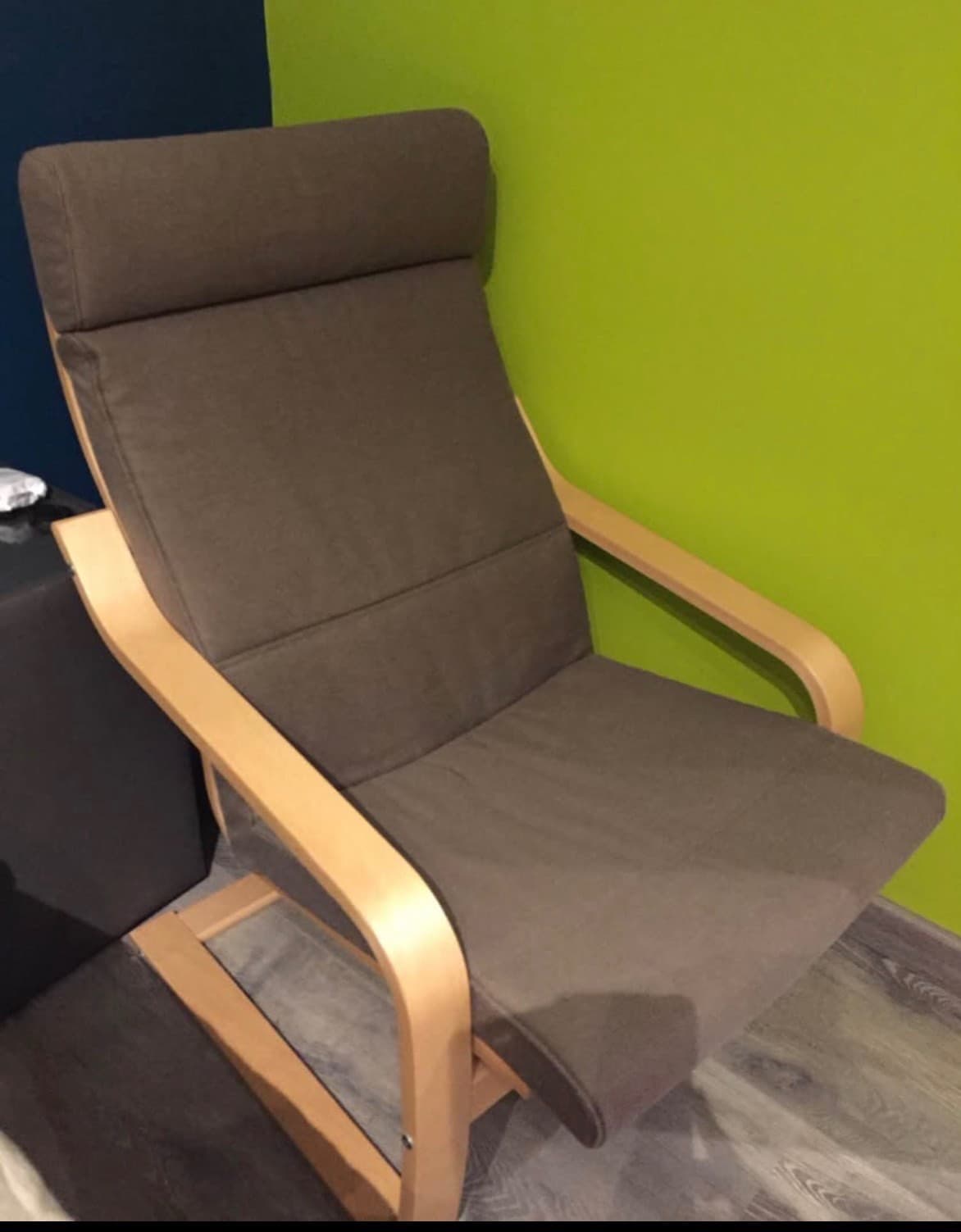 POÄNG fauteuil avec repose-pieds, plaqué bouleau/Gunnared beige