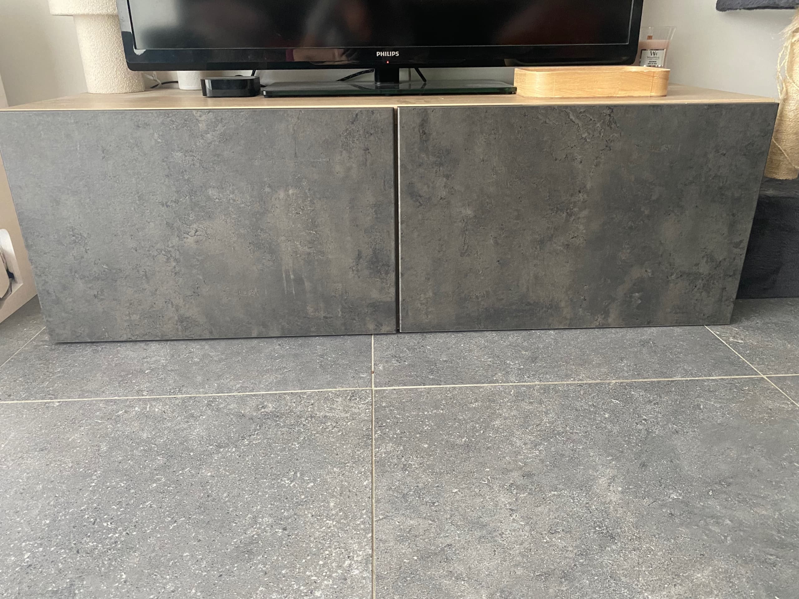 KALLVIKEN door/drawer front, dark grey concrete effect, 60x38 cm