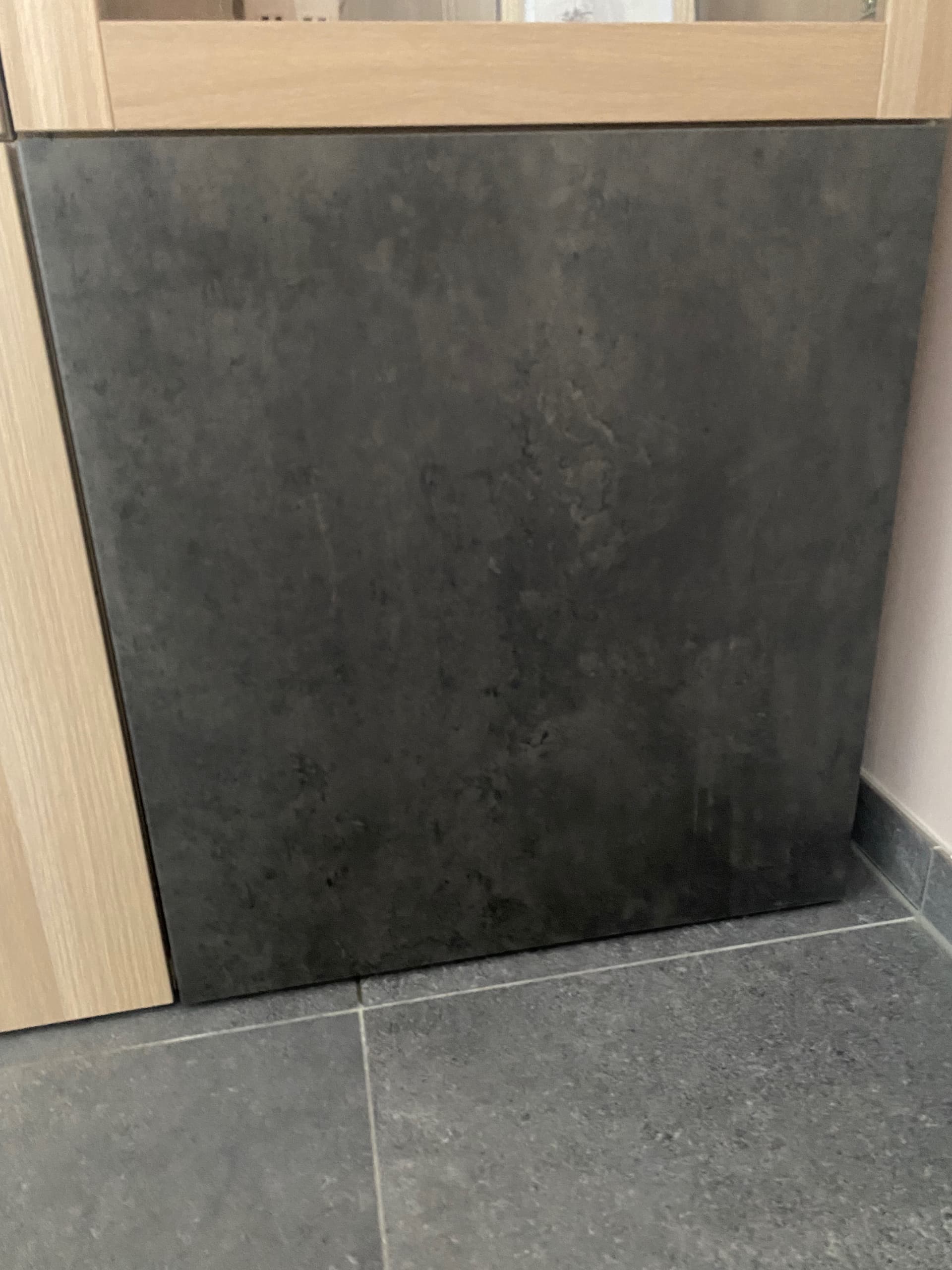 KALLVIKEN door, dark grey concrete effect, 60x64 cm