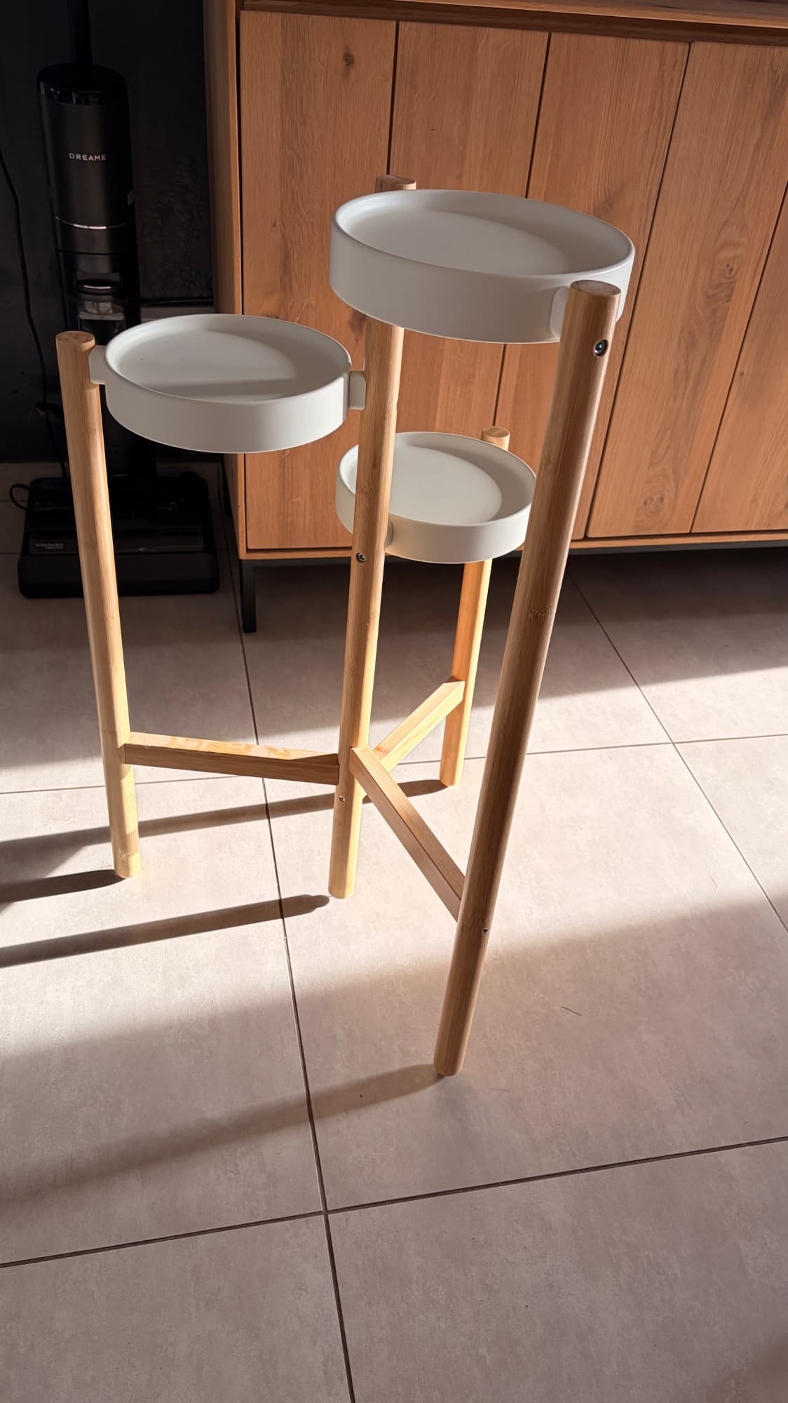 SATSUMAS plant stand, bamboo/white, 78 cm