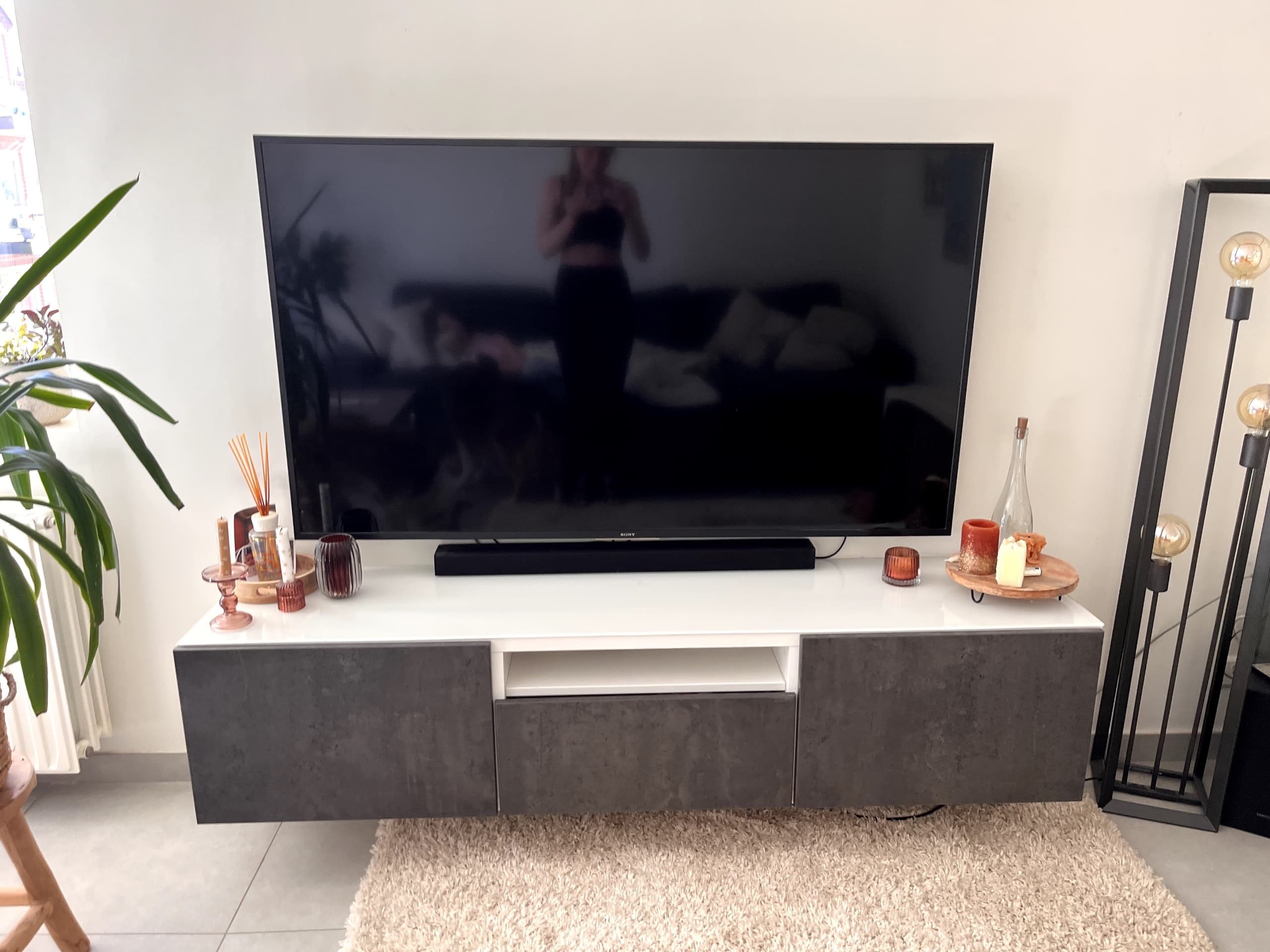 BESTÅ Tv-meubel, wit/Förvaltare wit, 180x42x39 cm