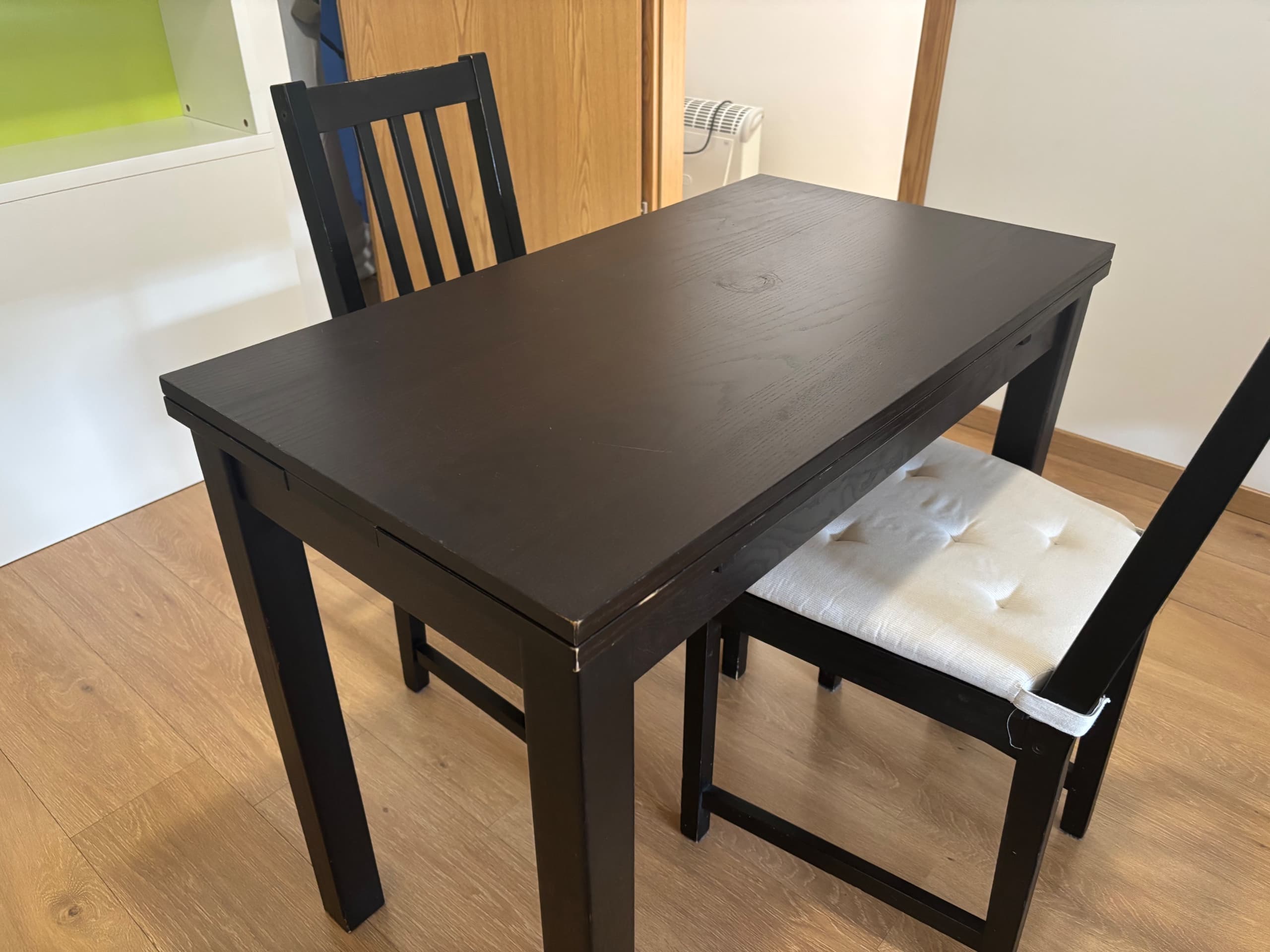NORDVIKEN / NORDVIKEN tafel met 2 stoelen, zwart/zwart, 74/104x74 cm
