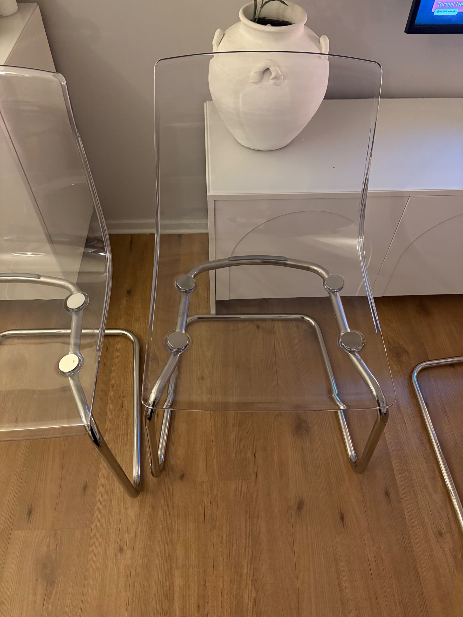 TOBIAS chaise, transparent/chromé