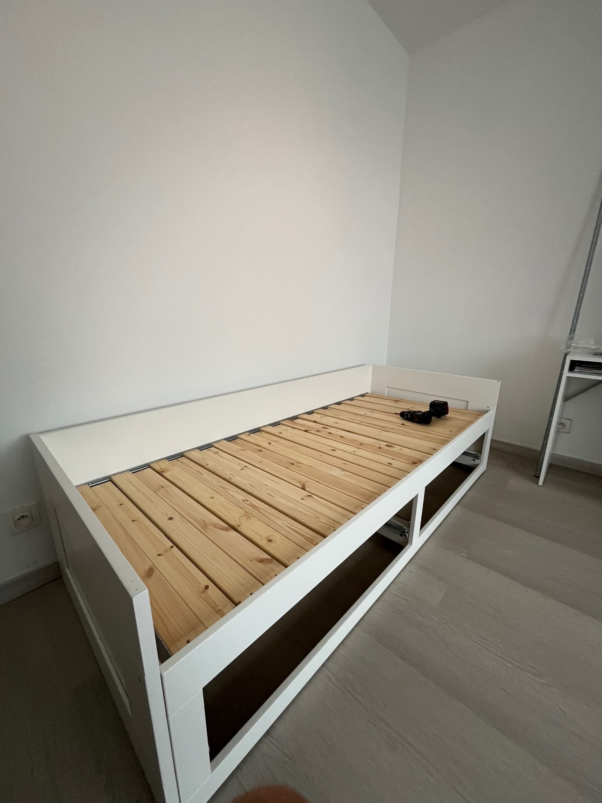 BRIMNES day-bed frame with 2 drawers, white, 80x200 cm