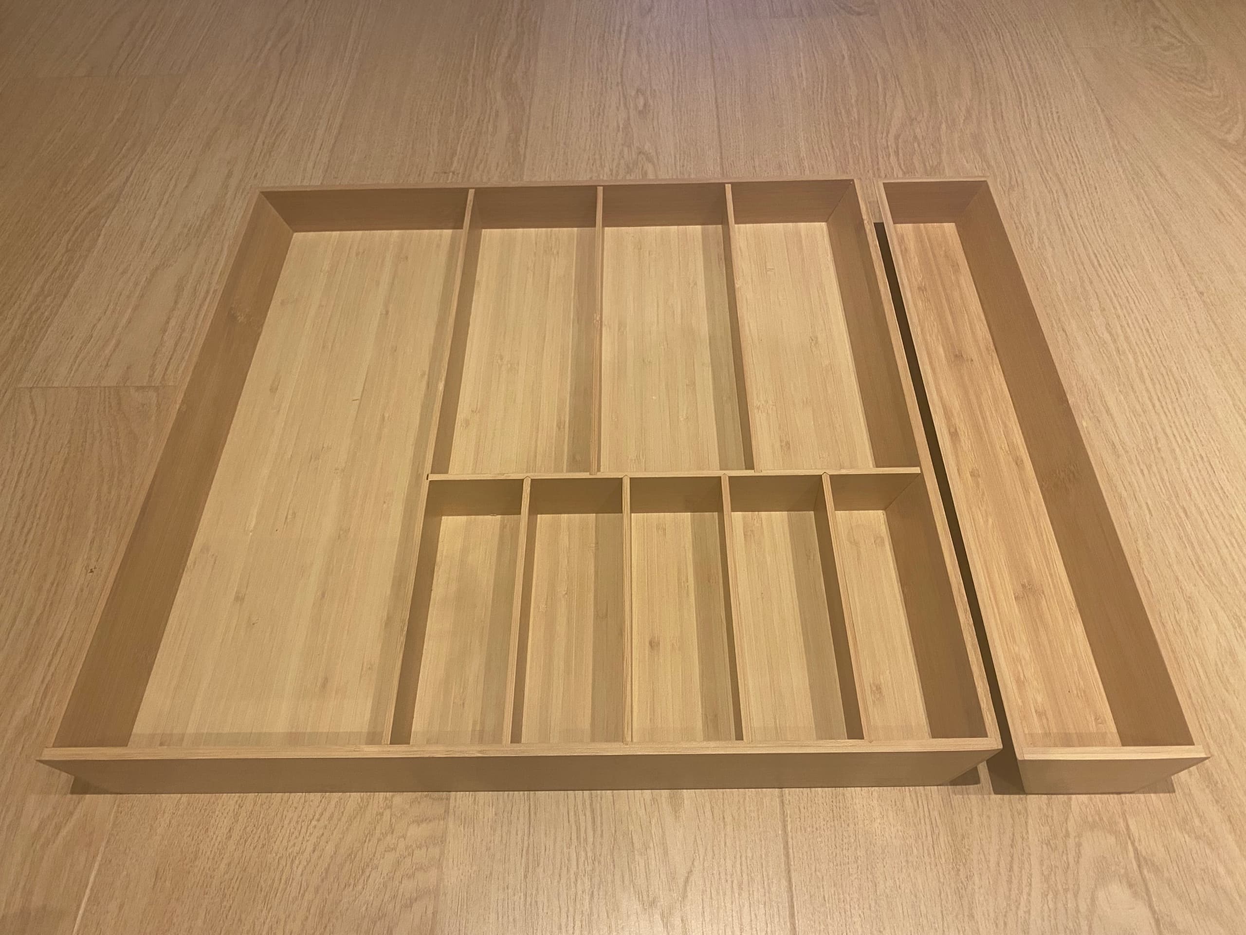 UPPDATERA cutlery tray, light bamboo, 52x50 cm