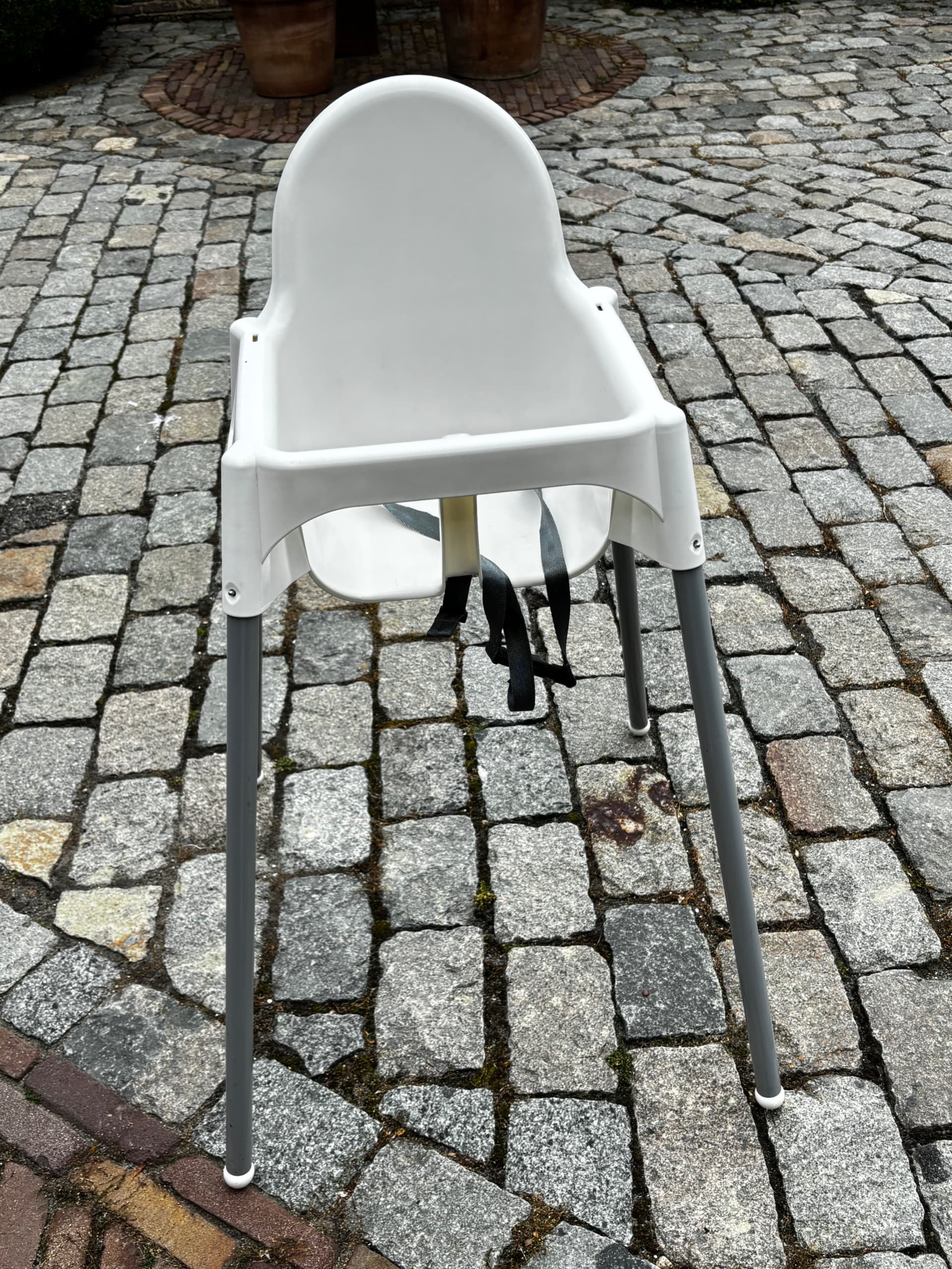 ANTILOP chaise haute avec ceinture, blanc/blanc