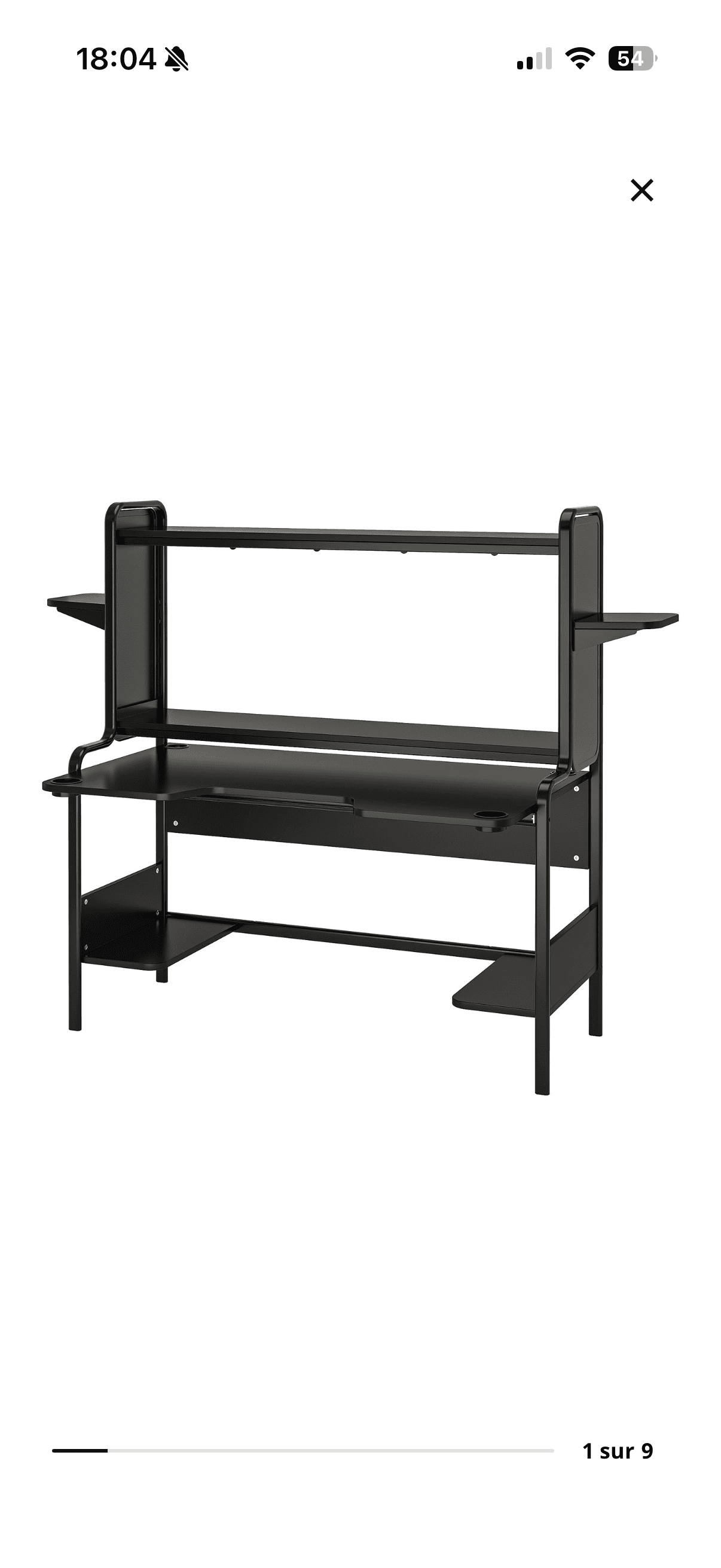 FREDDE Bureau, zwart, 185x74x146 cm