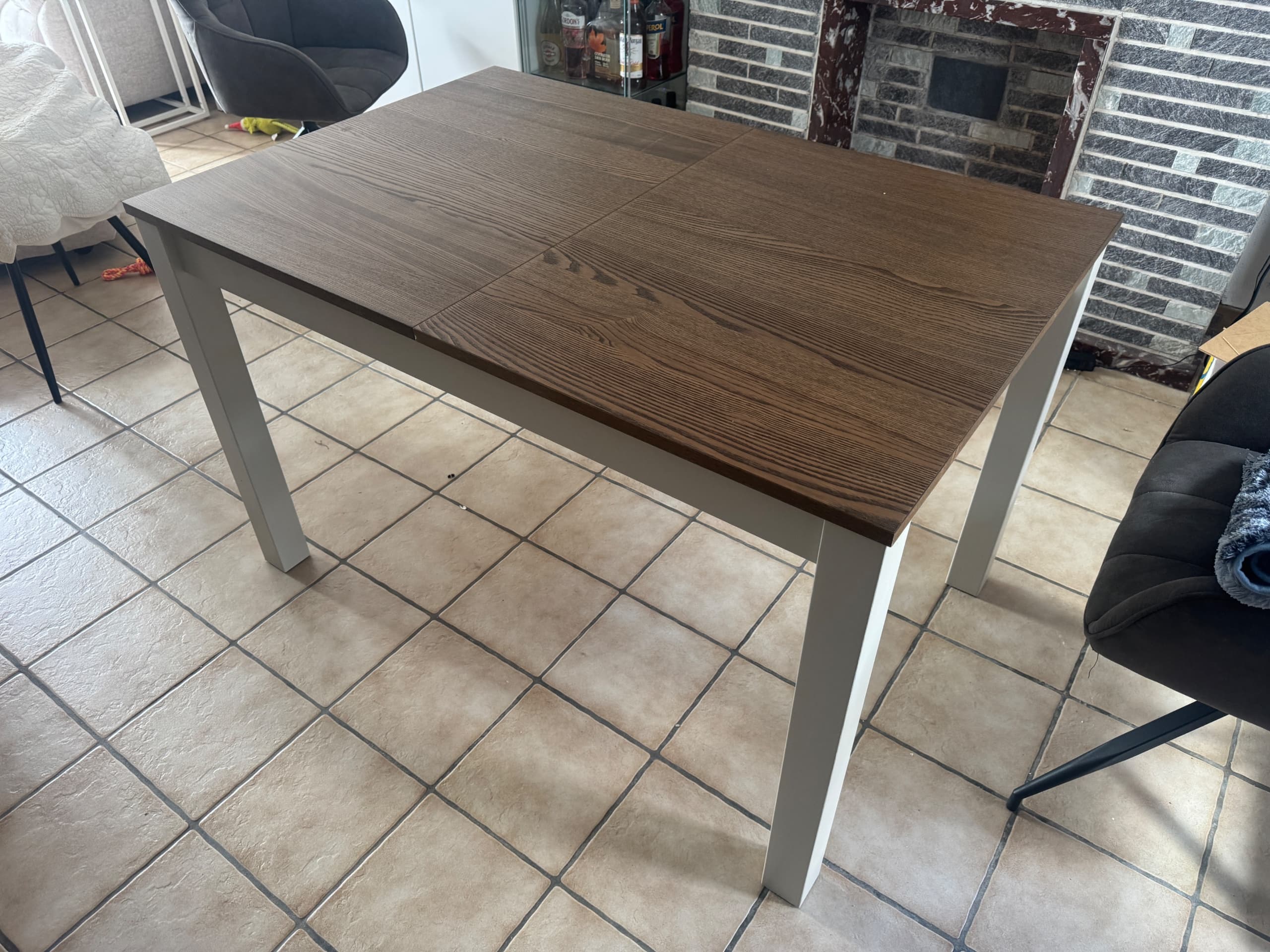 ÅLHULT table, beige/brown, 120x80 cm