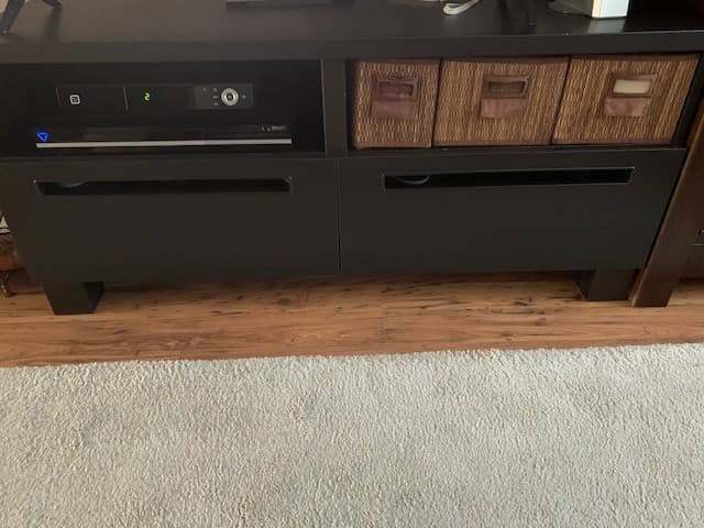 BESTÅ / LACK tv-meubel, combi, zwartbruin, 300x42x195 cm