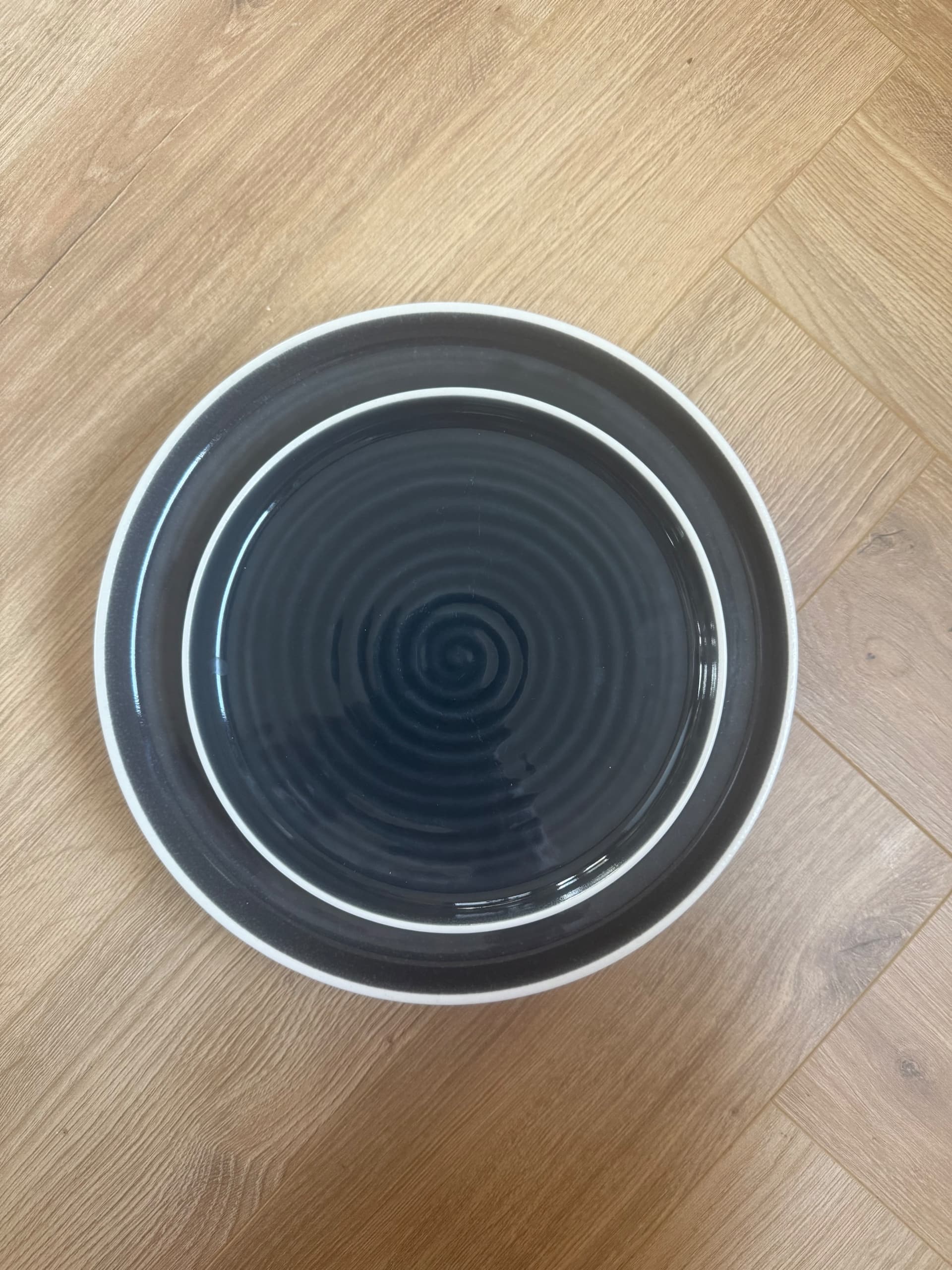 OMBONAD assiette, gris foncé, 26 cm