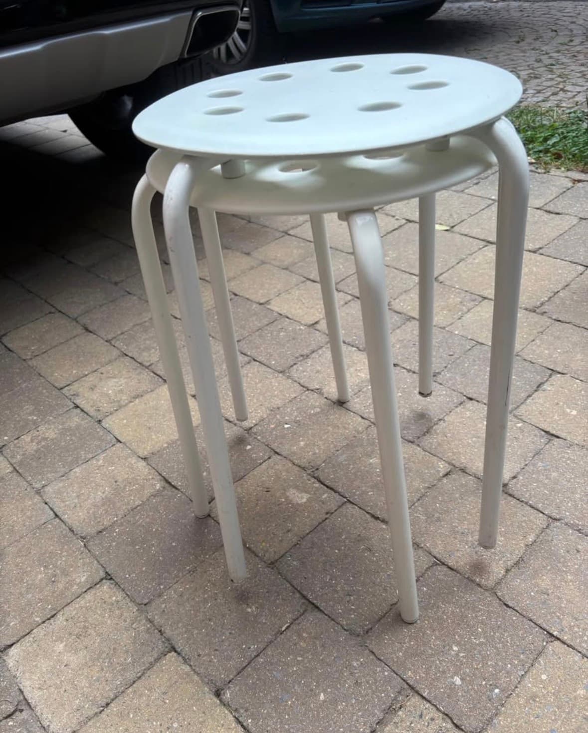 MARIUS stool, white, 45 cm