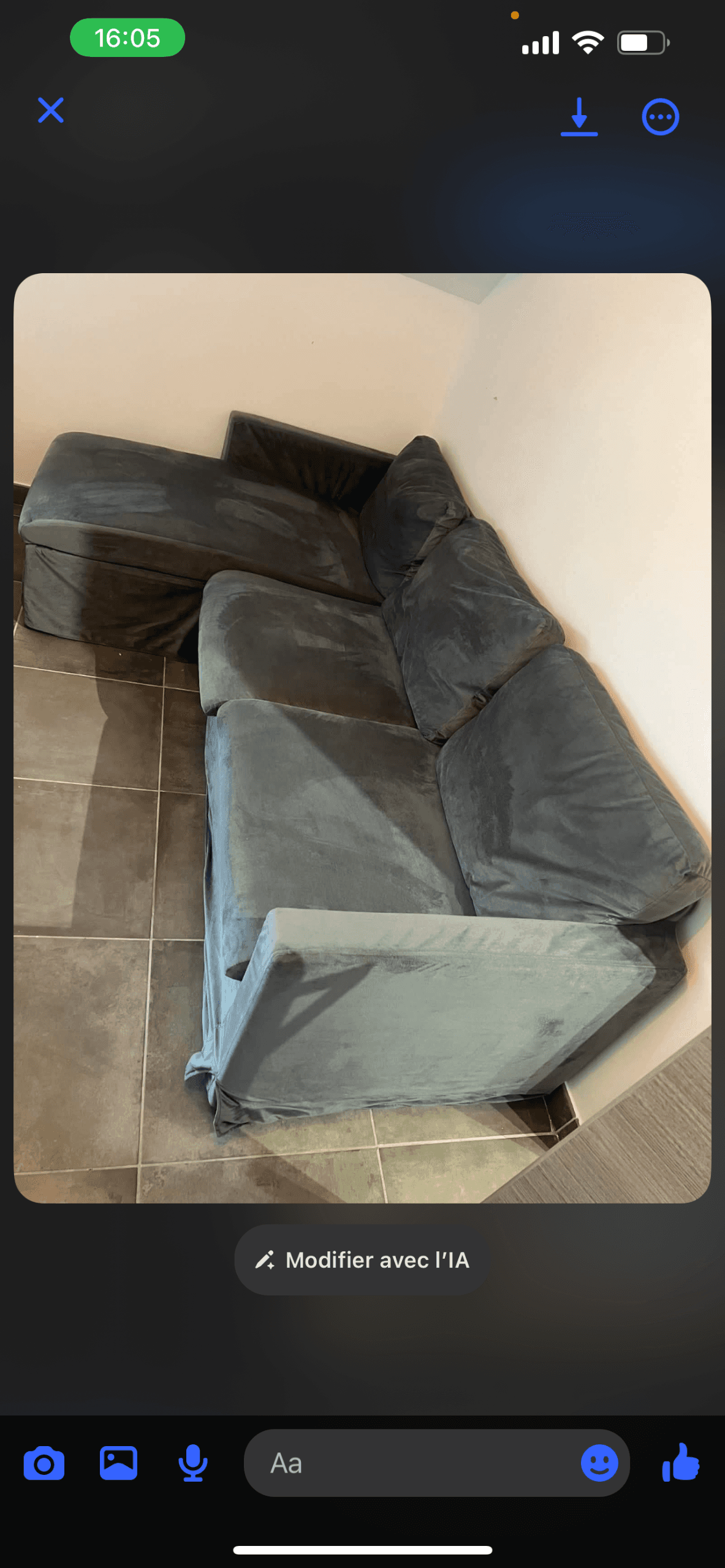 KIVIK 3-seat sofa with chaise longue, Gunnared medium grey