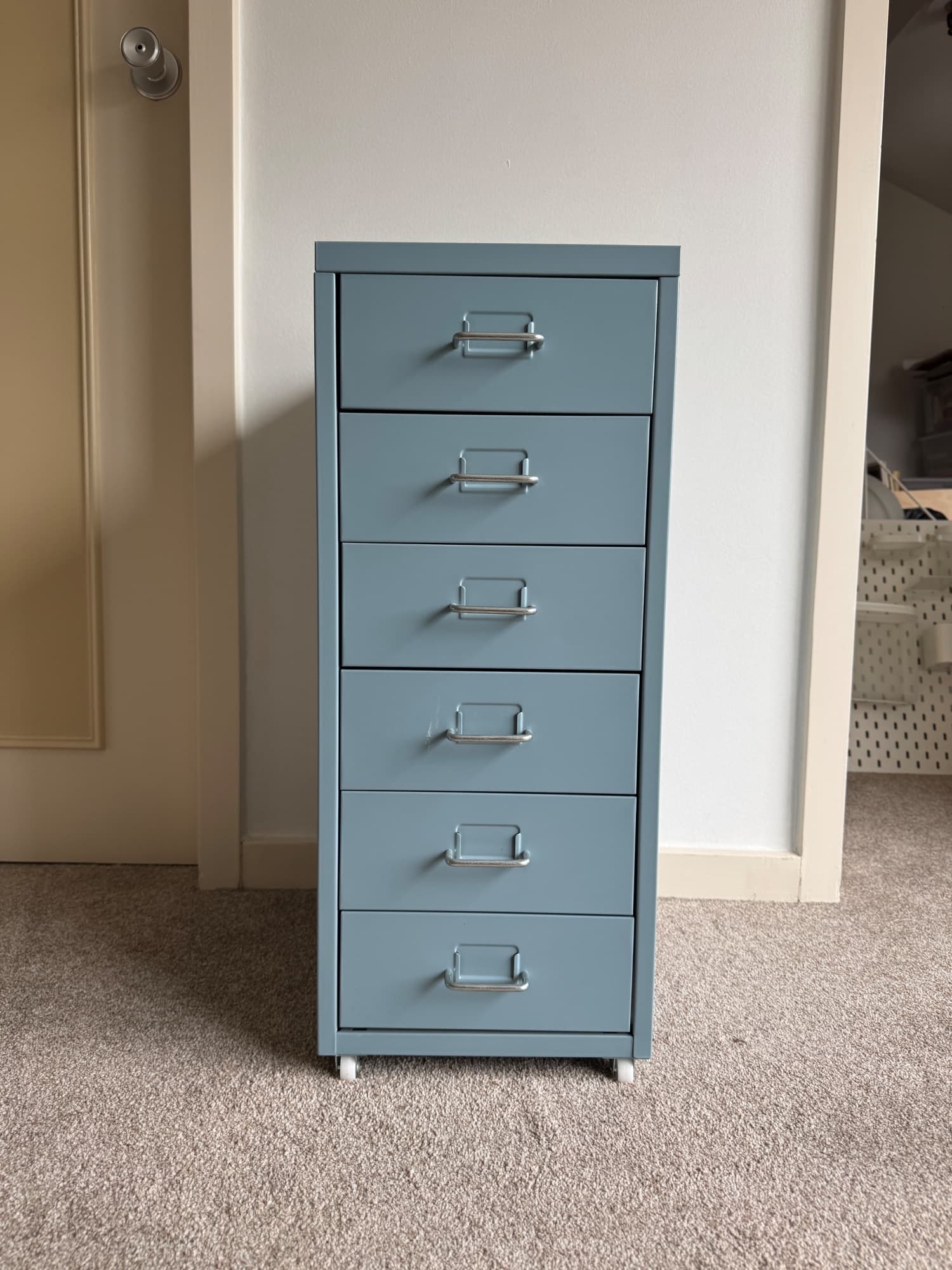 HELMER drawer unit on castors, white, 28x65 cm