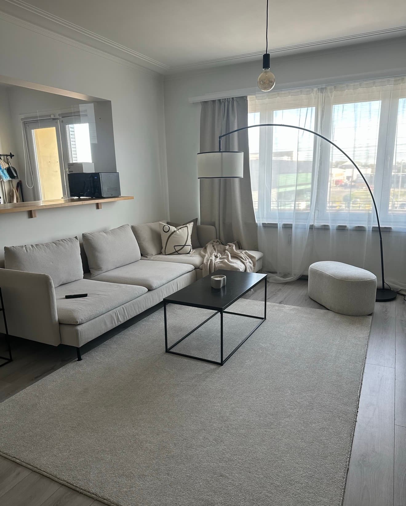 SÖDERHAMN corner sofa, 6-seat, Fridtuna light beige