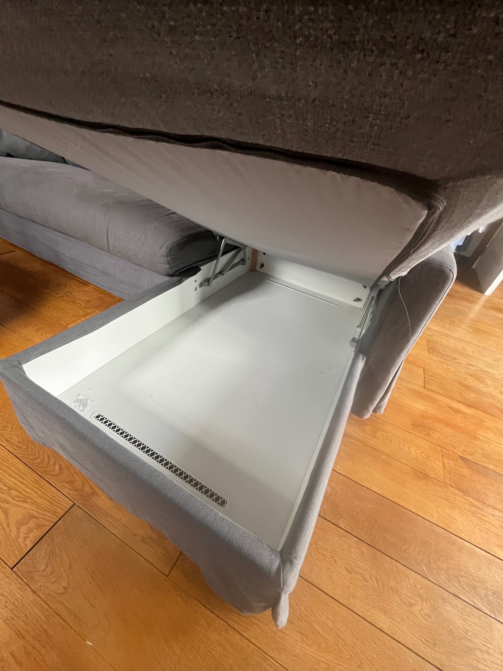HYLTARP 3-zits zitbank m ch longue, links, Gransel grijs