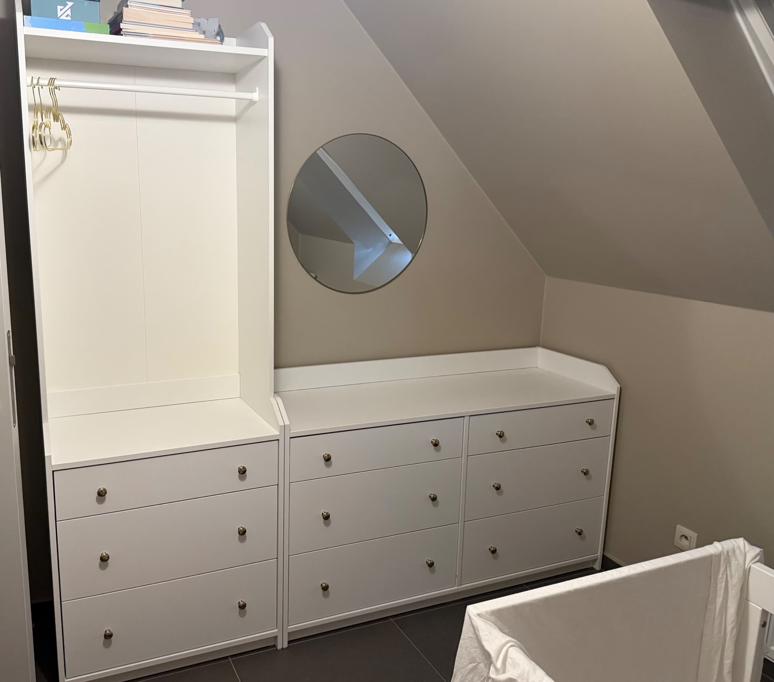 HAUGA storage combination, white, 208x199 cm