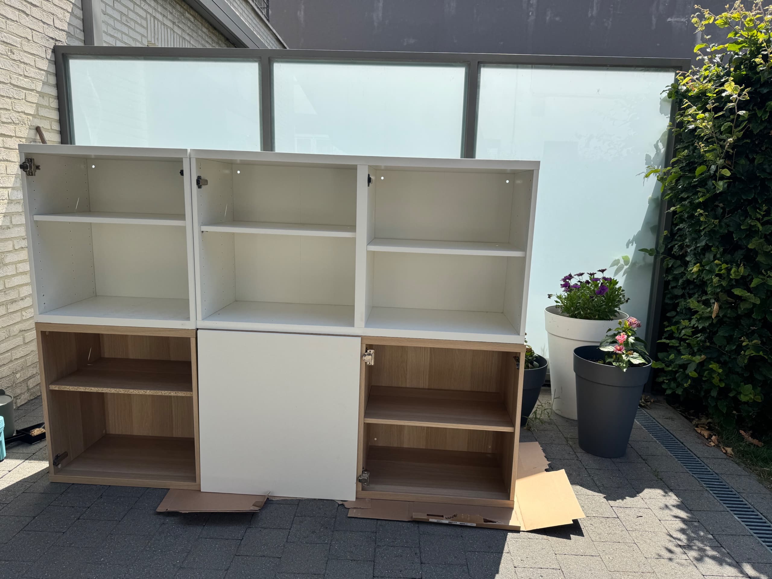 BESTÅ (DEUX MEUBLES) kastcombinatie wand, wit/Lappviken wit, 180x42x64 cm