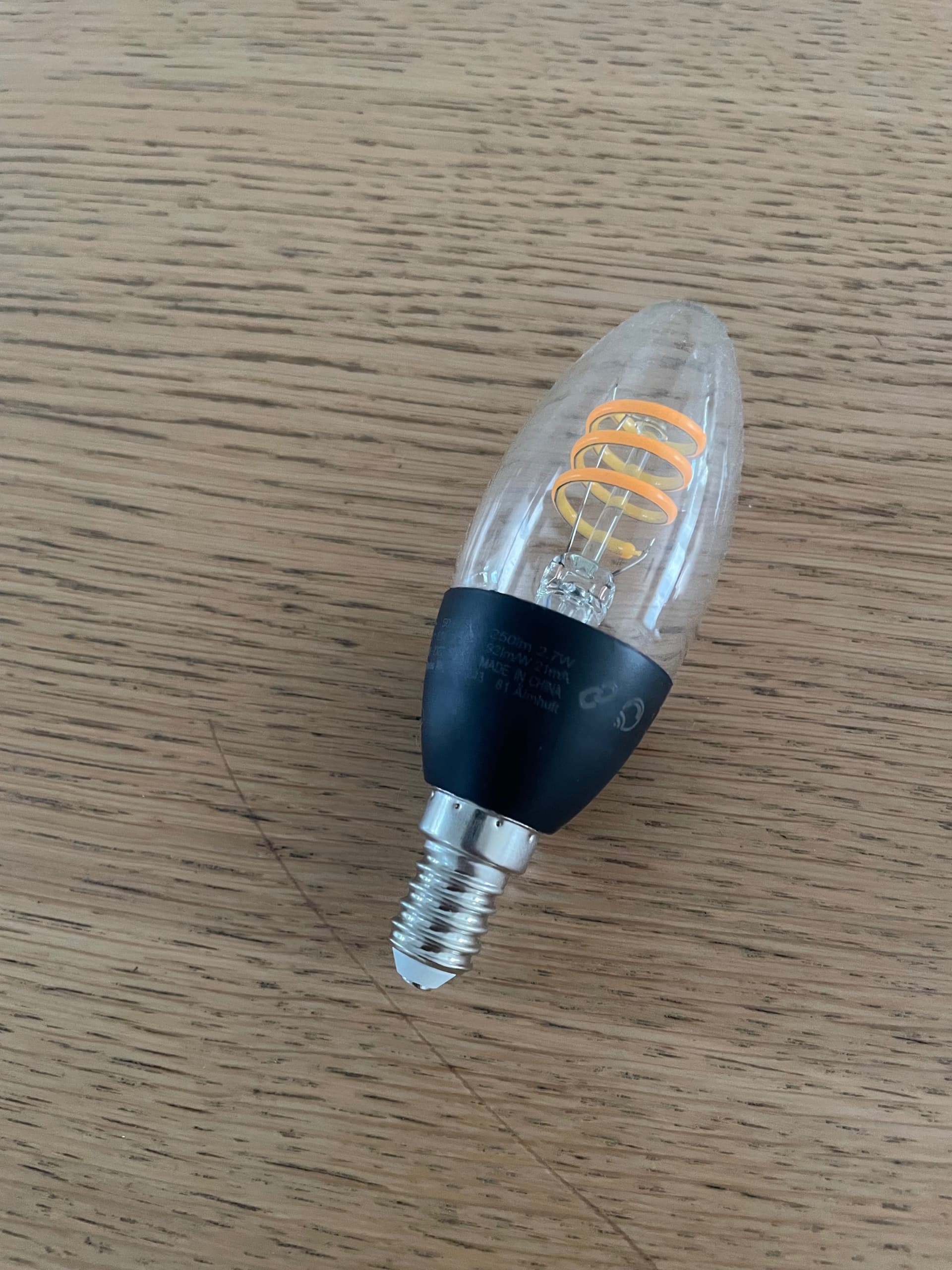 LUNNOM Led-lamp E14 210 lumen, dimbaar/kaarslamp bruin helder glas