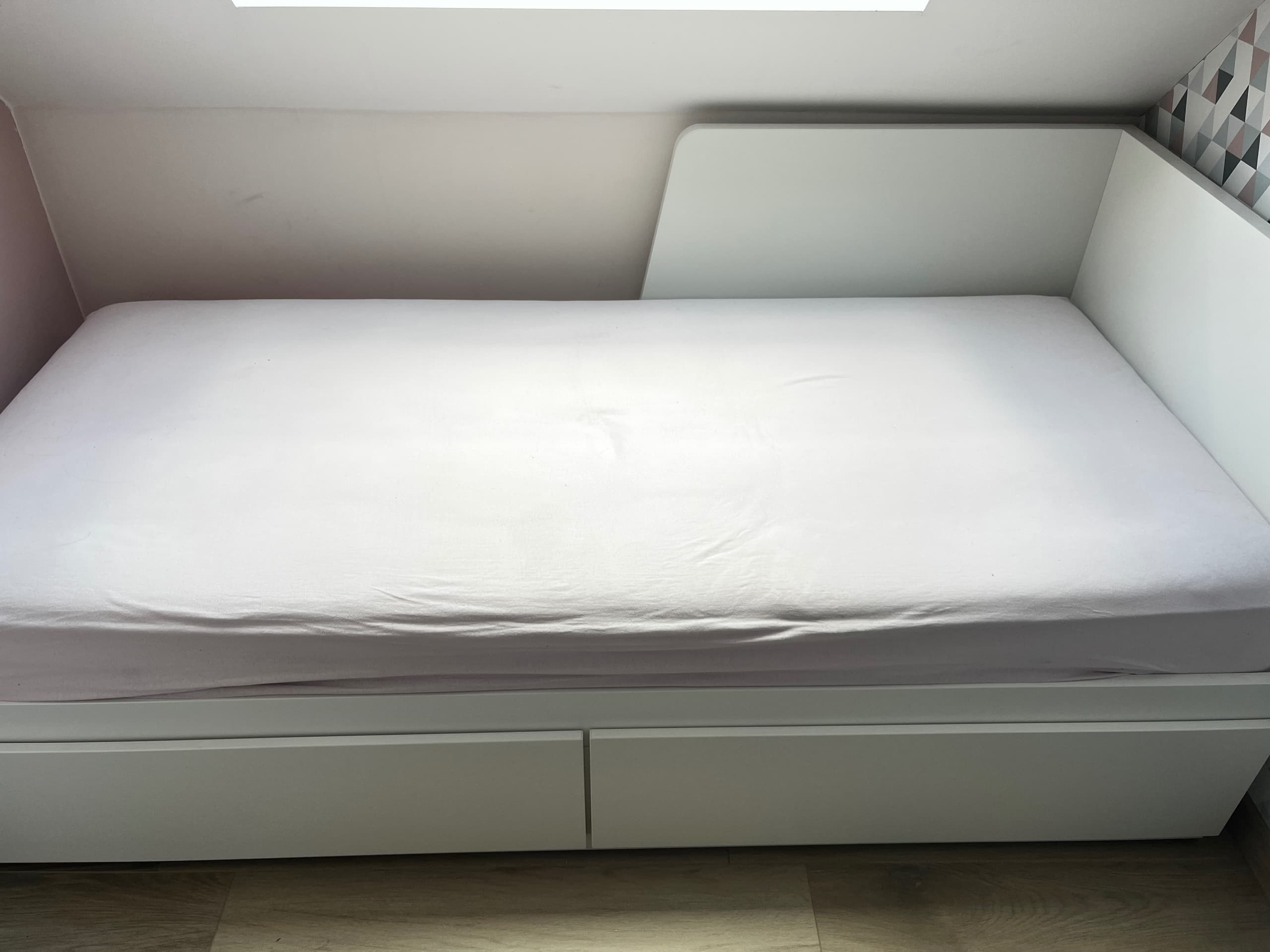 FLEKKE lit banquette 2 places (structure), blanc, 80x200 cm