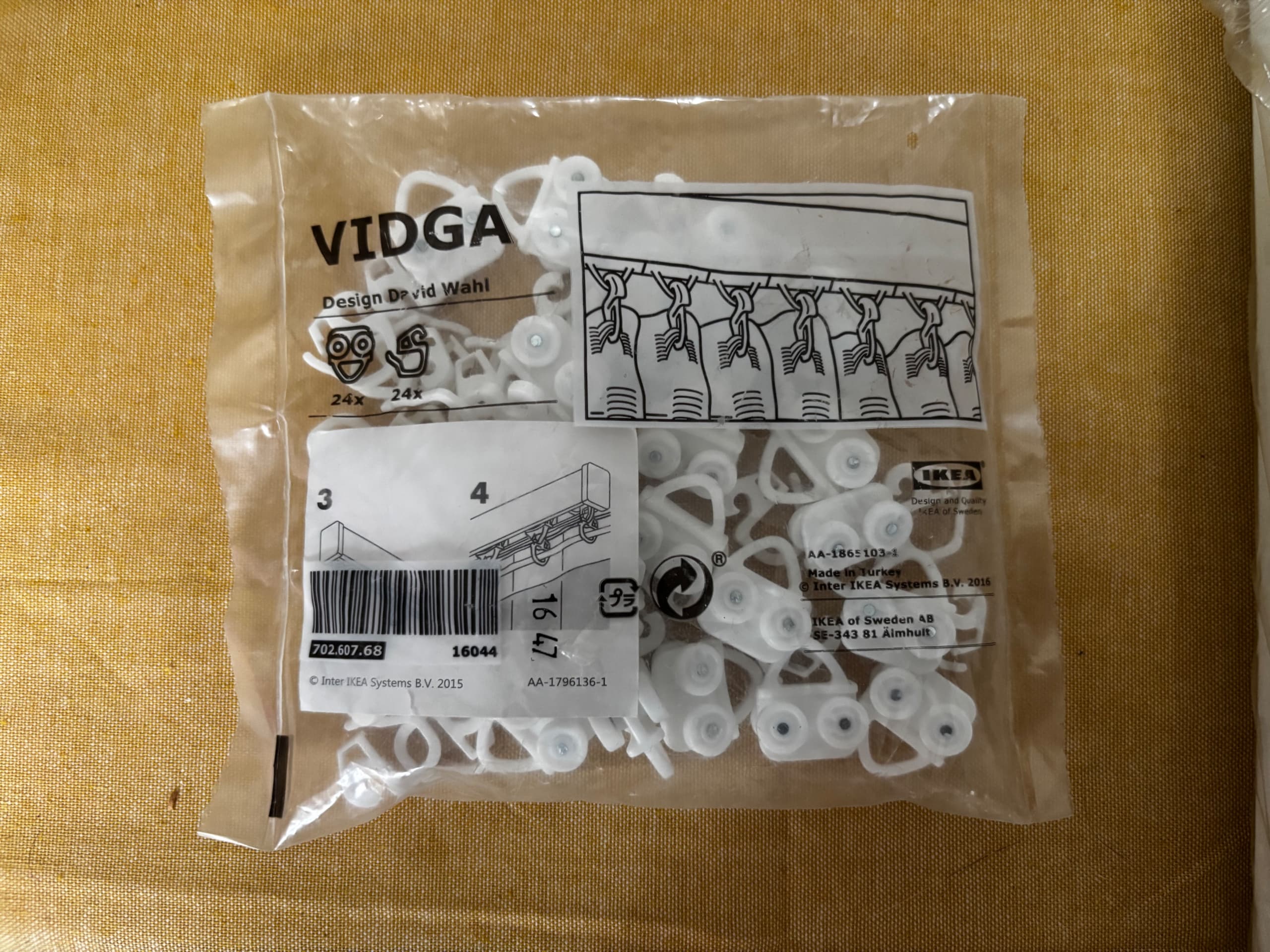 3VIDGA GORDIJNRAILS gordijnrailset v plafond, 2 st, wit