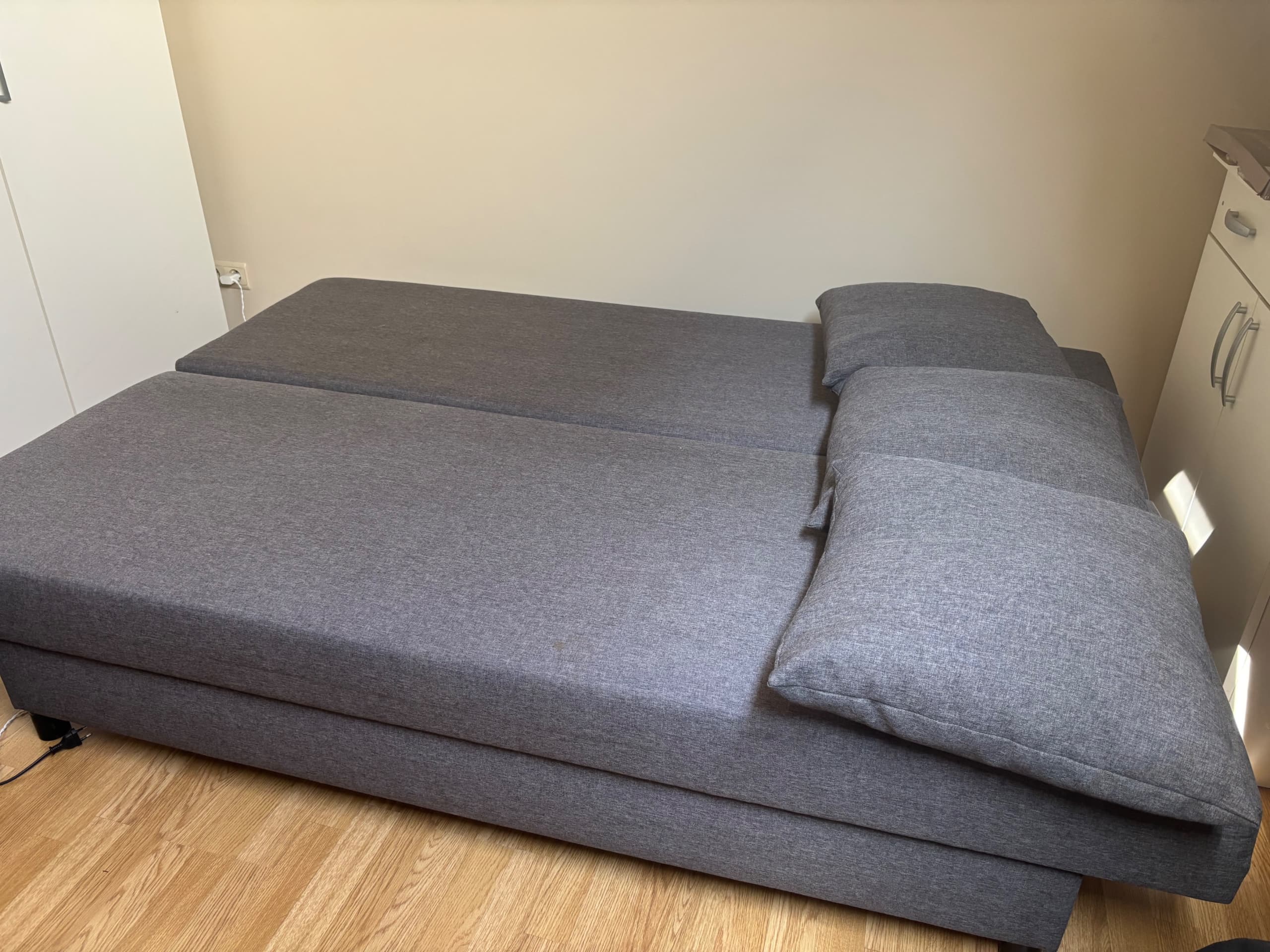 ÄLVDALEN 3-seat sofa-bed, Knisa dark grey