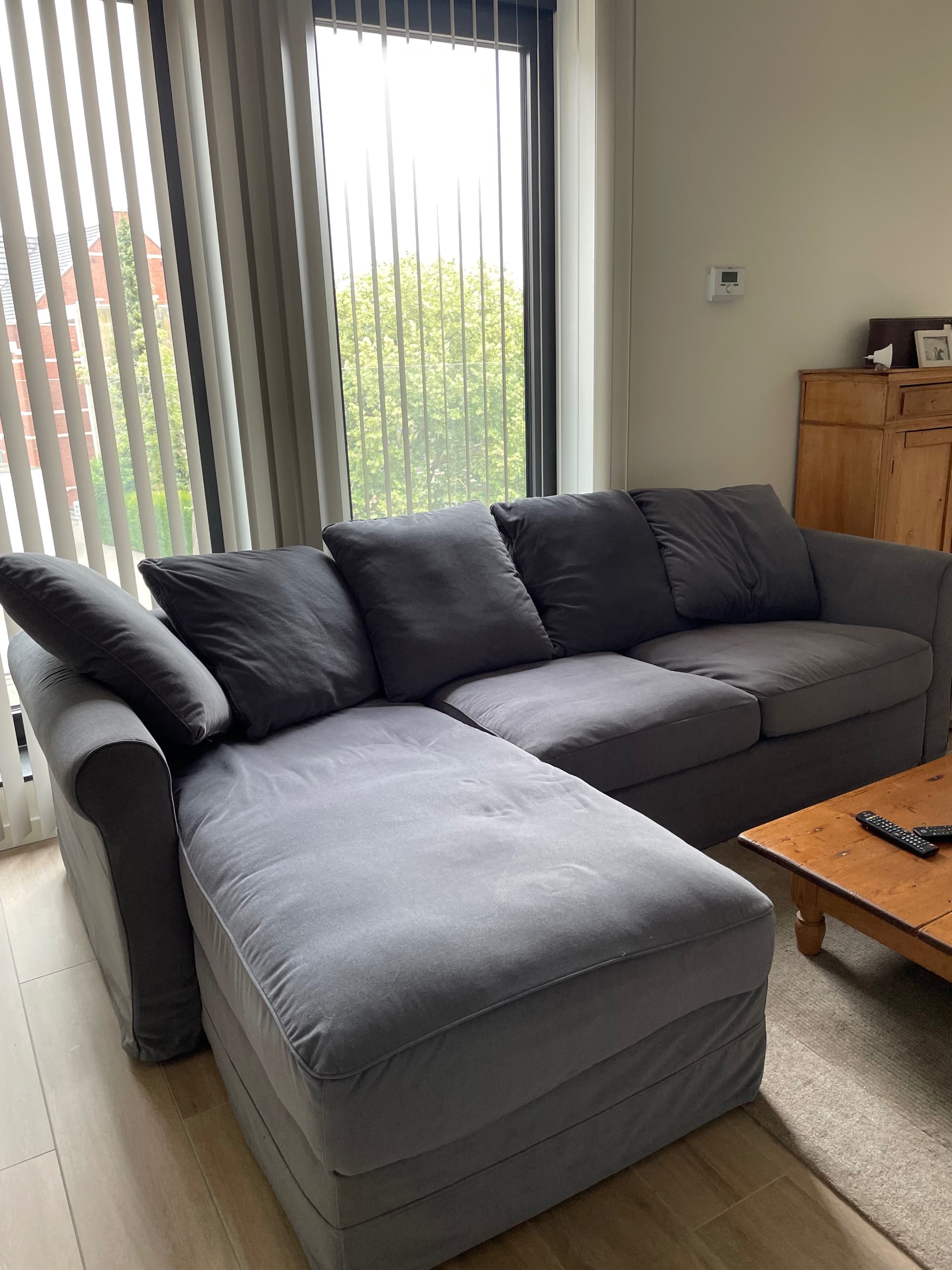 GRÖNLID HOES hoes voor chaise longue-element, Hillared antraciet