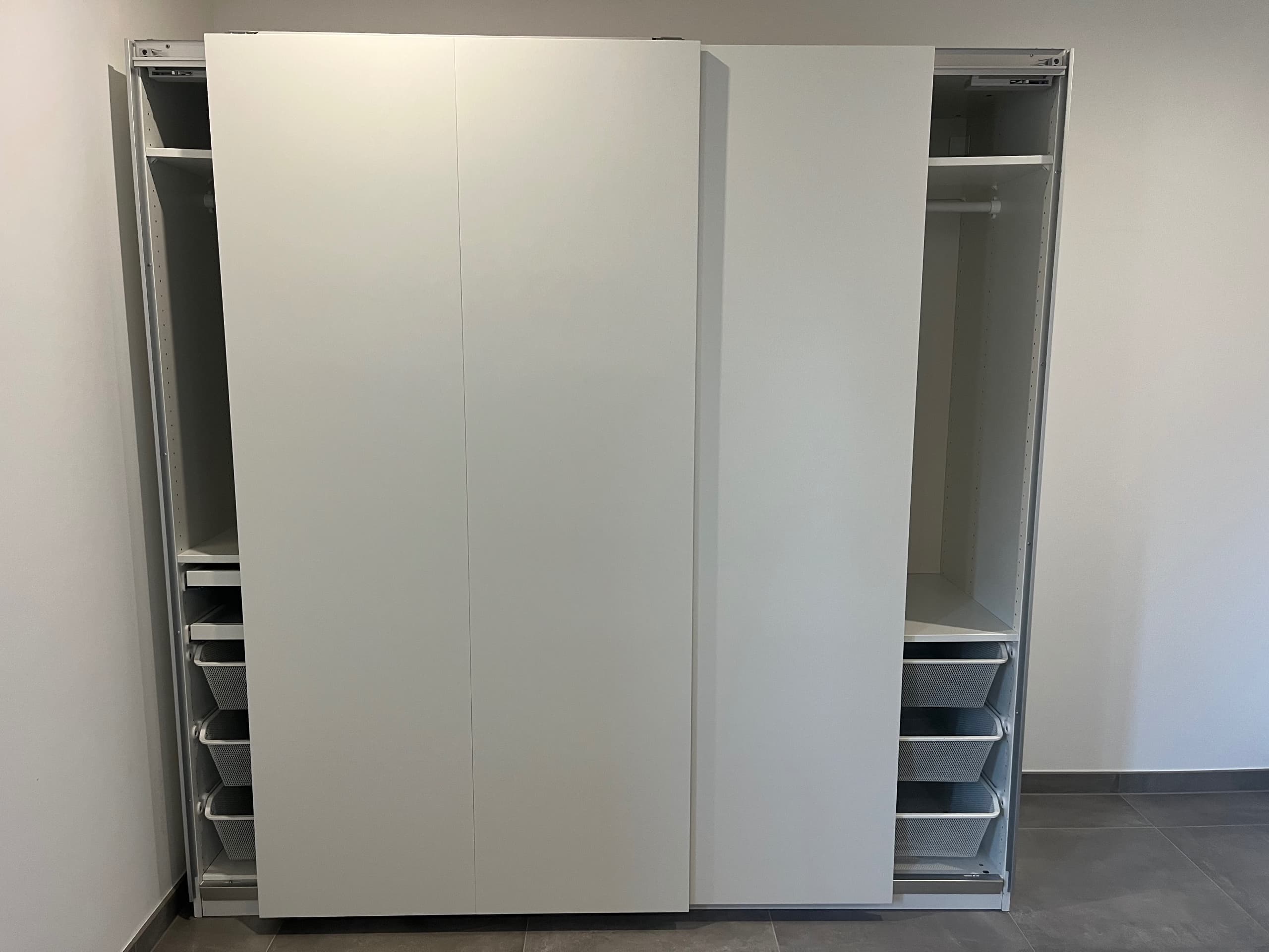 PAX / HASVIK kledingkastcombinatie, wit/wit, 150x66x201 cm