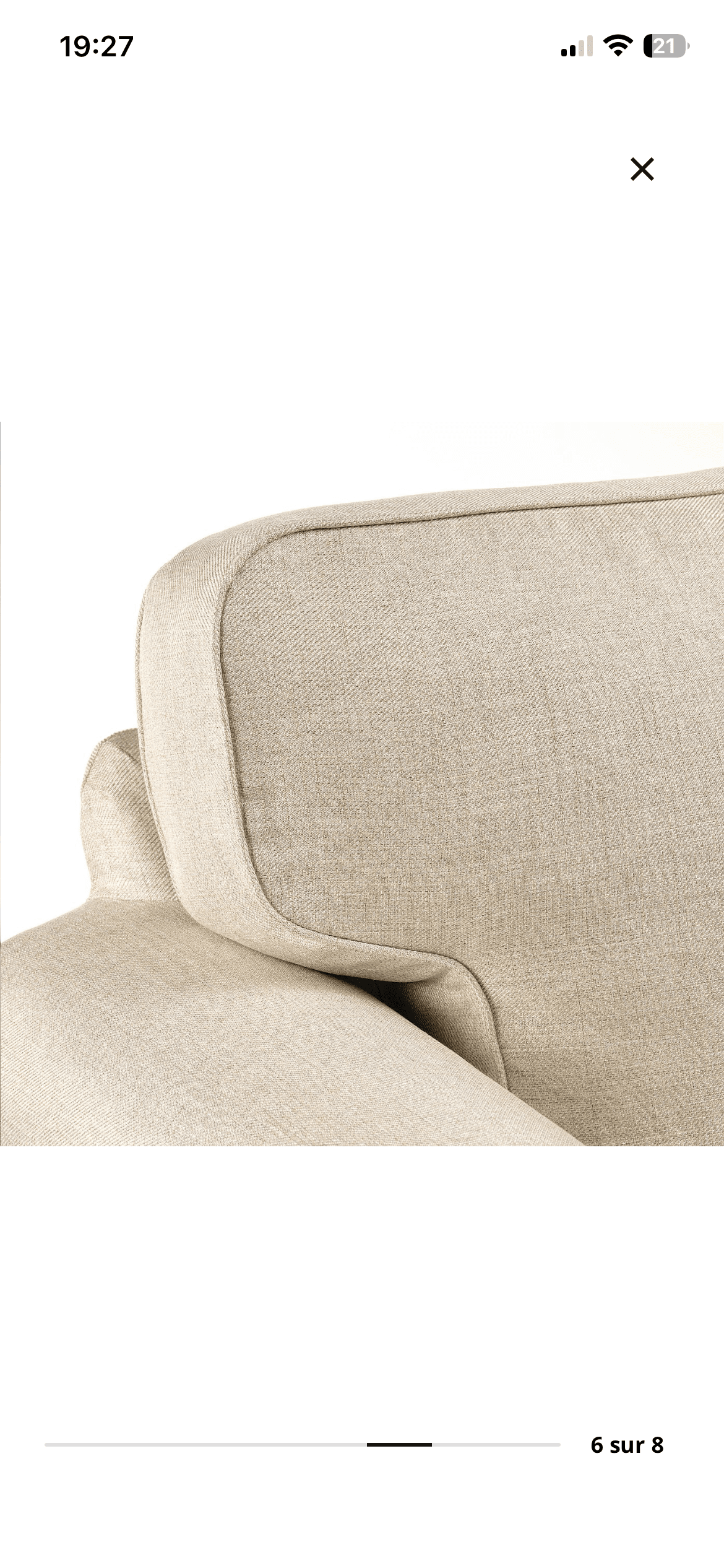 EKTORP 3-seat sofa with chaise longue, Kilanda light beige