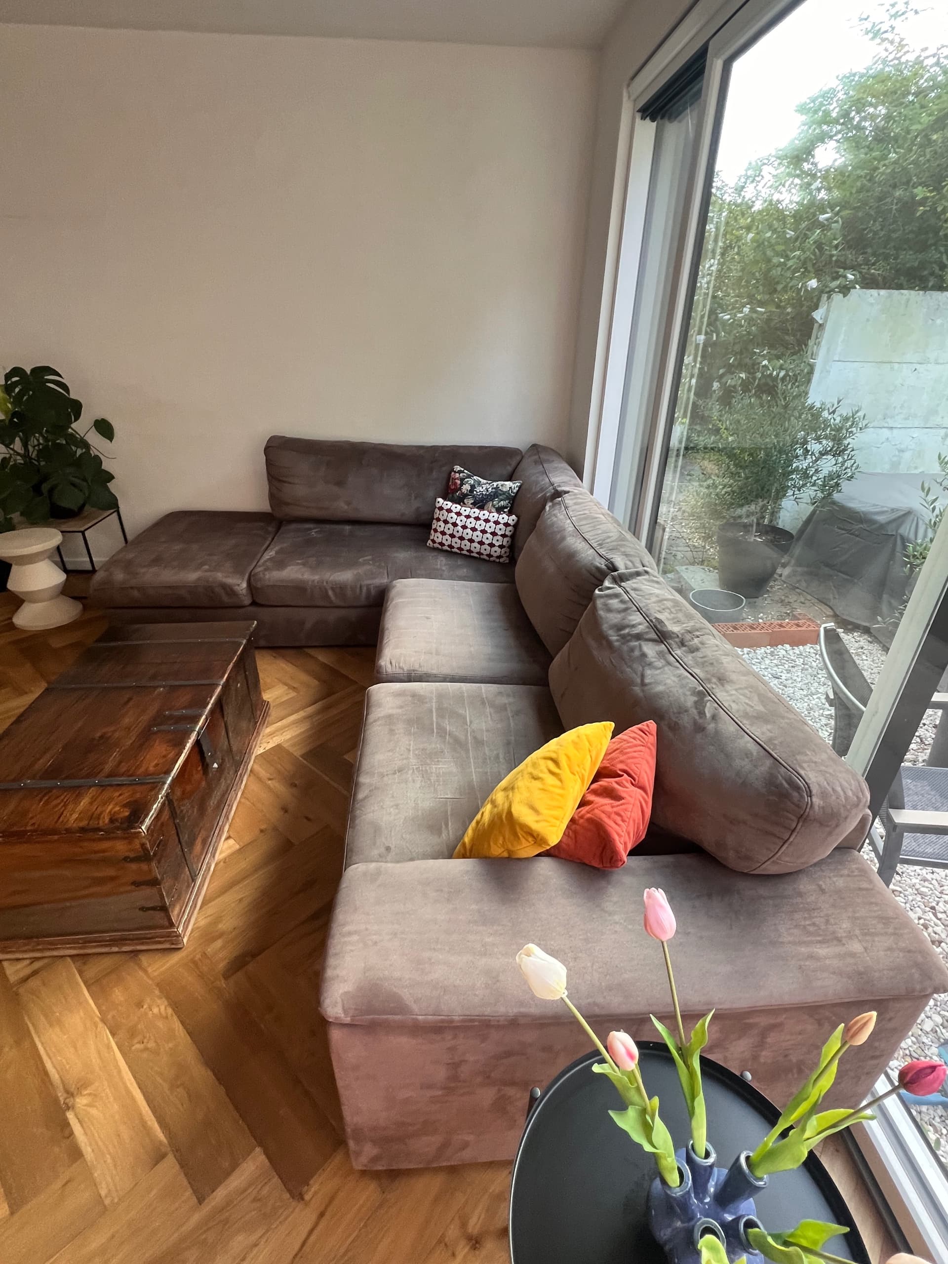 GEZIN BANK 3-zitsslaapbank met chaise longue, Gunnared middengrijs