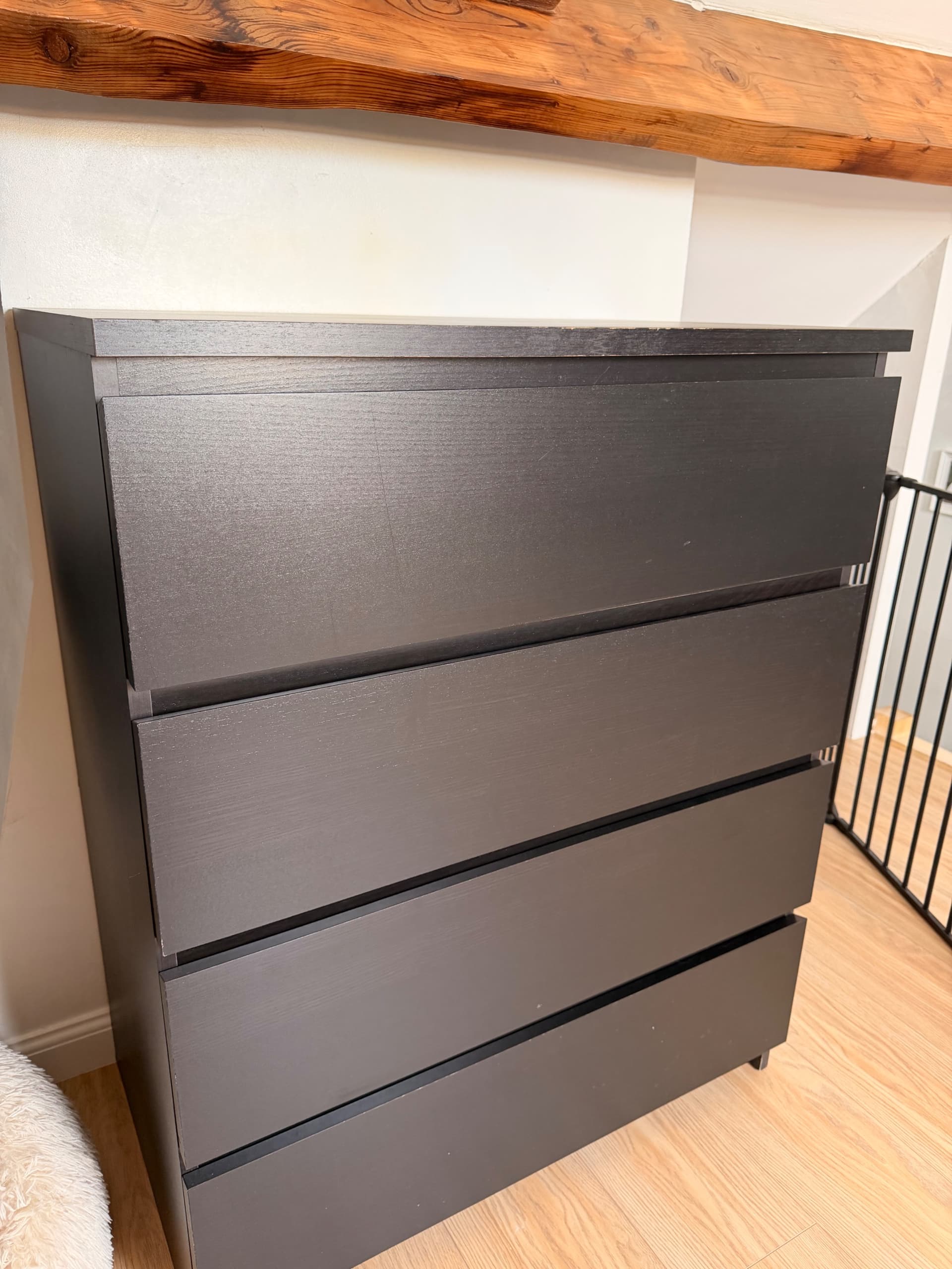MALM chest of 4 drawers, black-brown, 80x100 cm