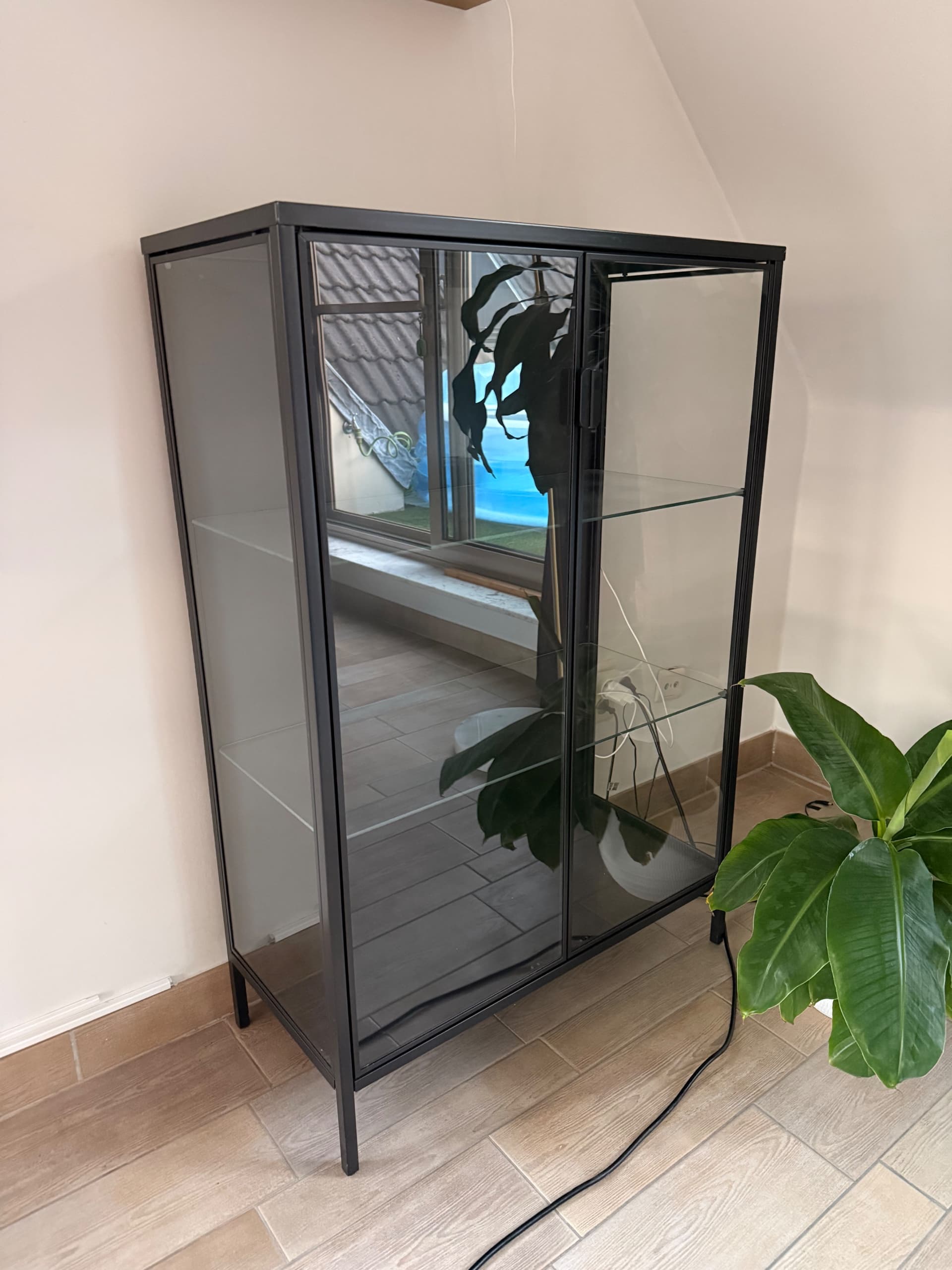 RUDSTA vitrine, anthracite, 80x37x120 cm
