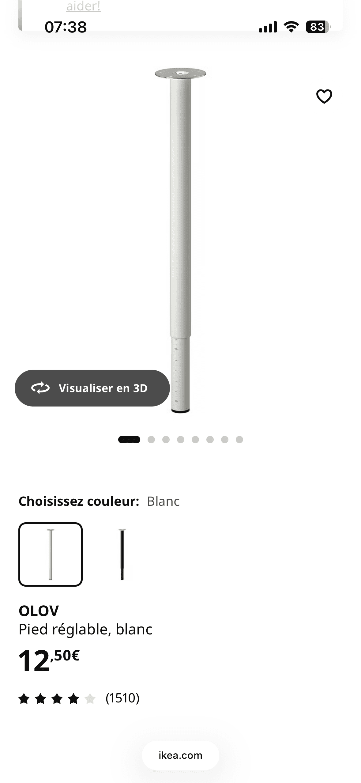 OLOV Pied réglable, blanc