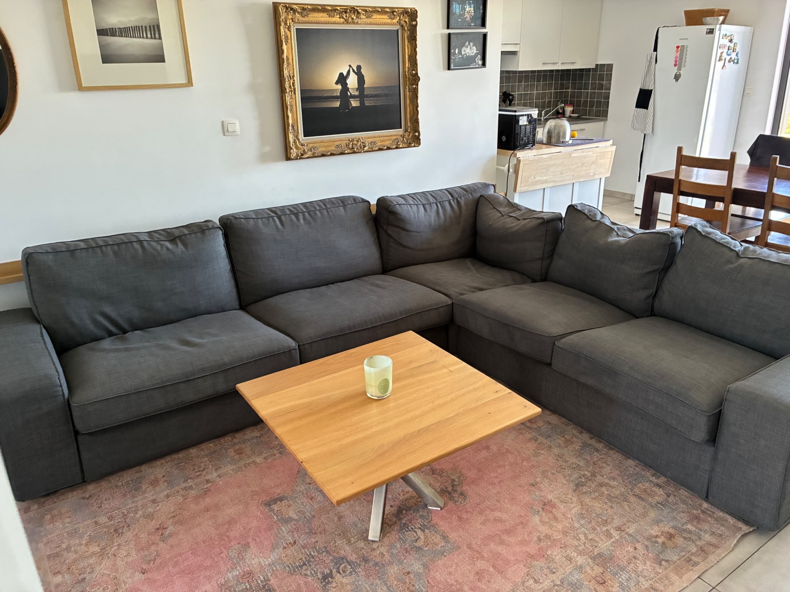 KIVIK corner sofa, 5-seat, Tallmyra medium grey