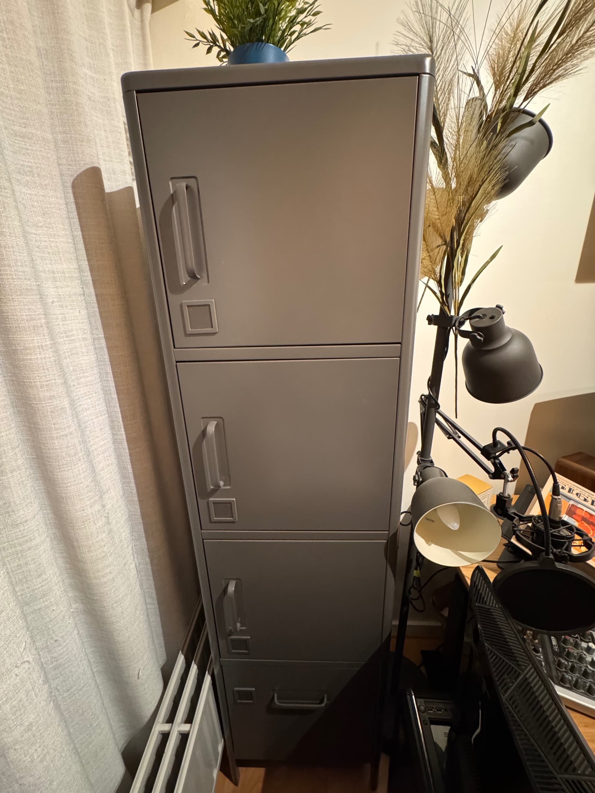 IDÅSEN GRIJS Hoge kast met lade en deuren, beige, 45x172 cm