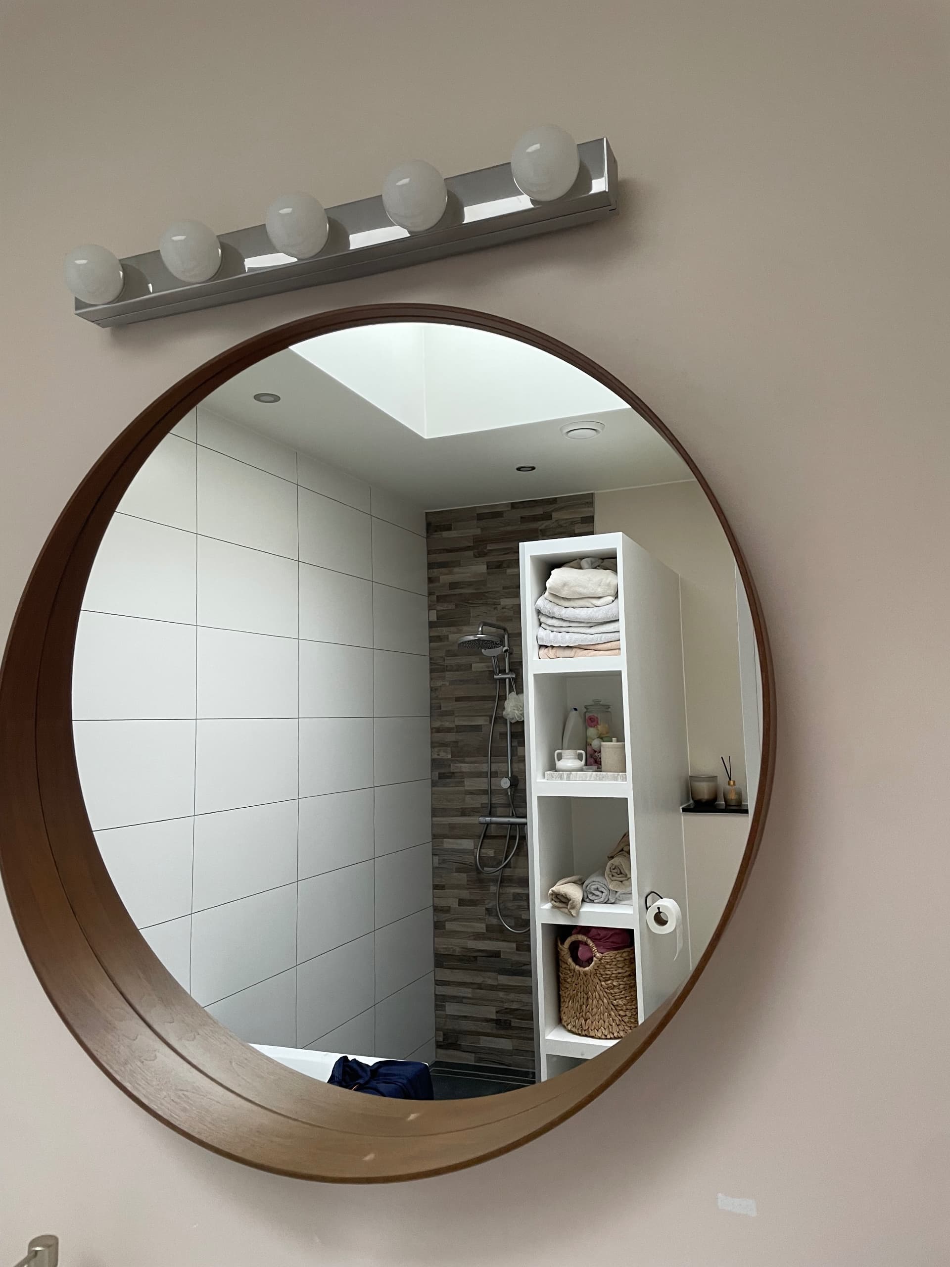 STOCKHOLM mirror, walnut veneer, 80 cm