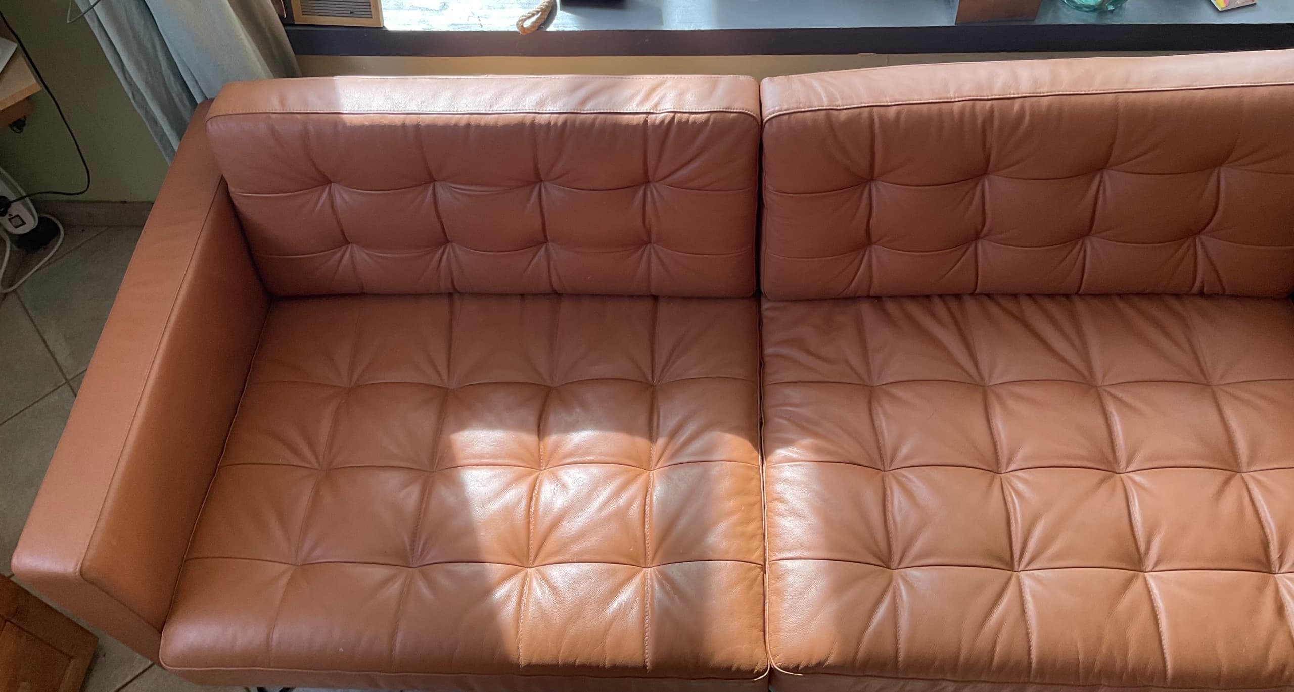 LANDSKRONA 3-seat sofa, Grann/Bomstad golden-brown/wood