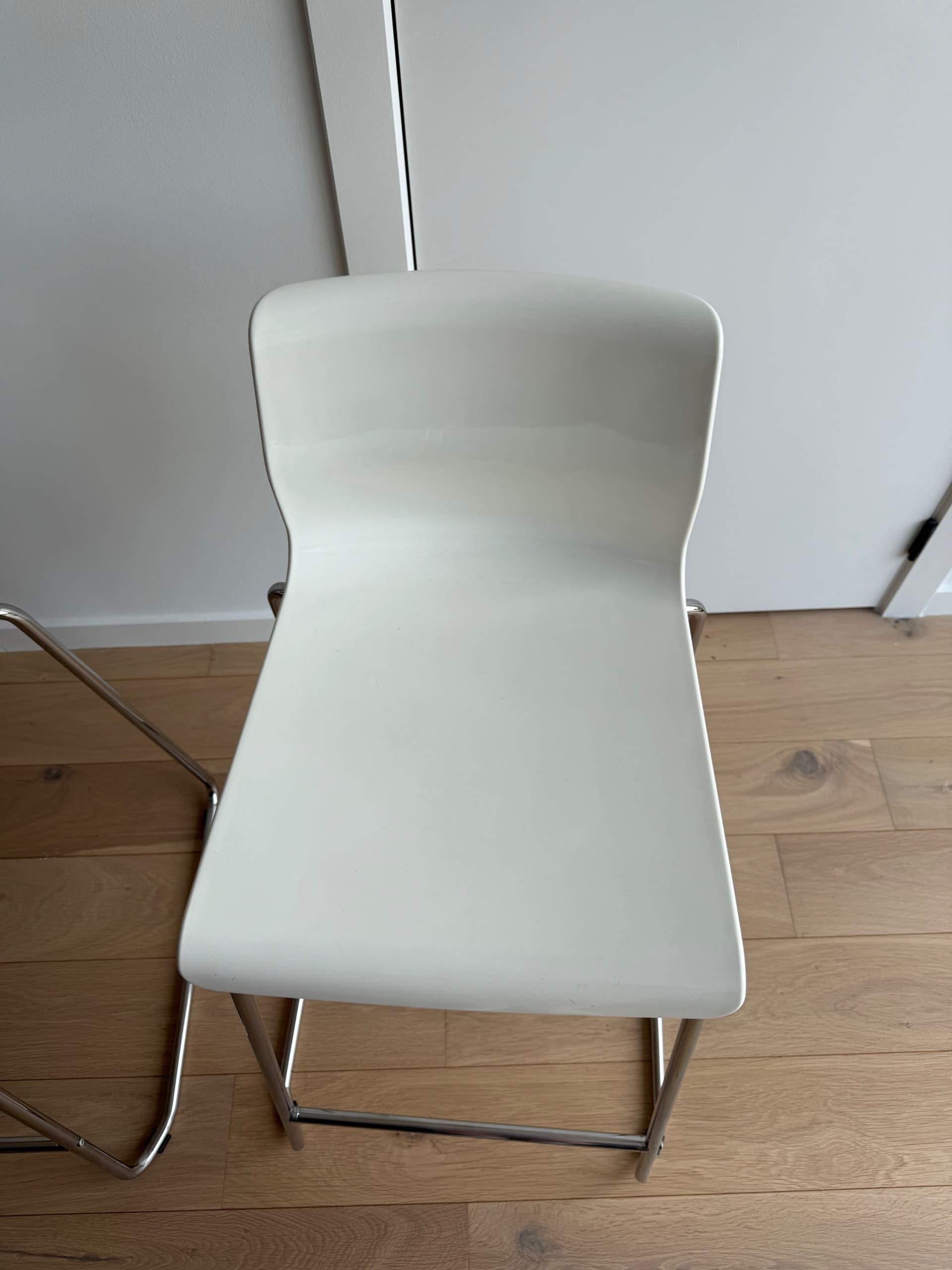 GLENN barkruk, bladhoogte wit/verchroomd, 66 cm