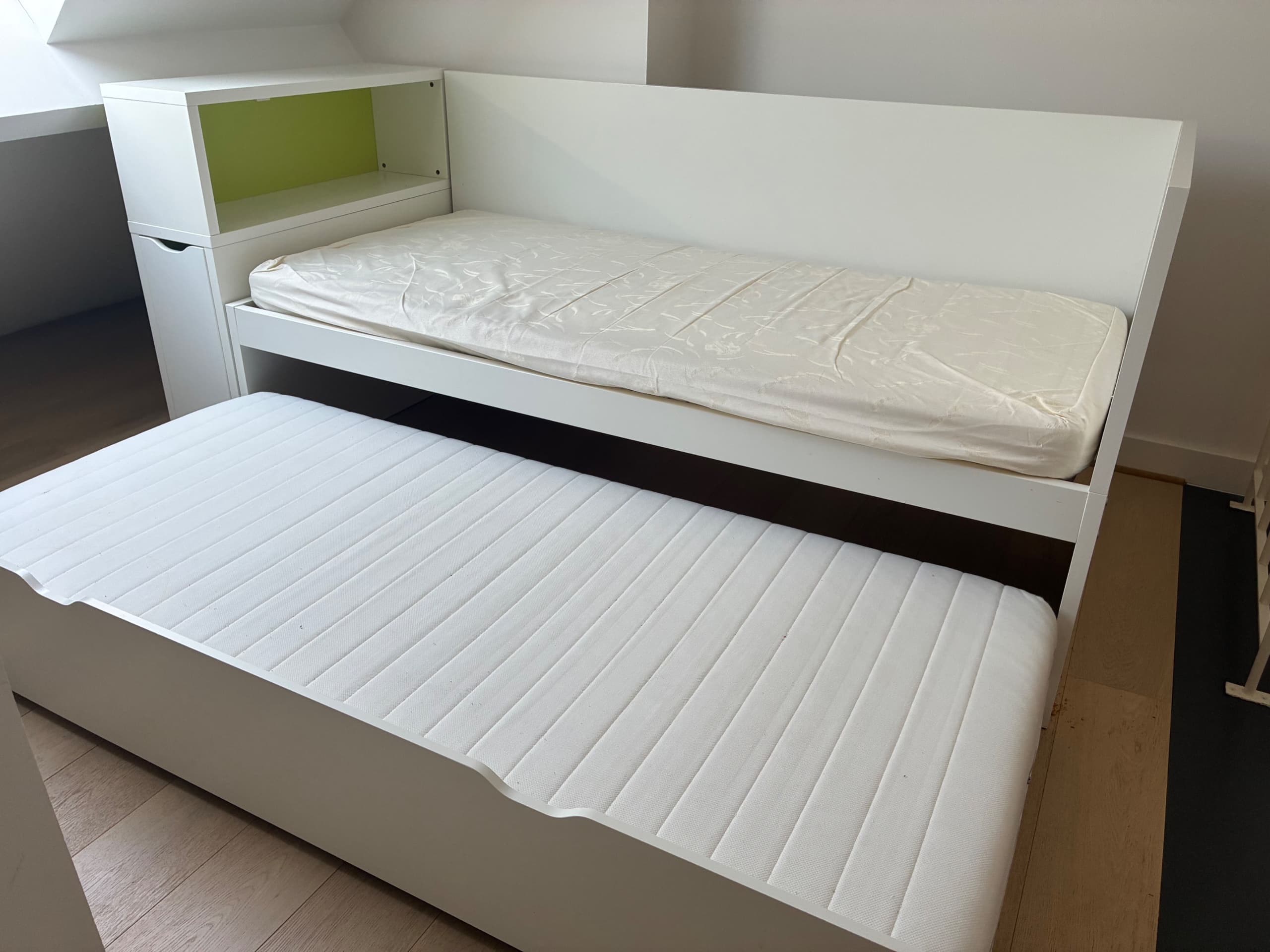 VIHALS LIT GIGOGNE structure divan avec lit gigogne, blanc, 80x200 cm