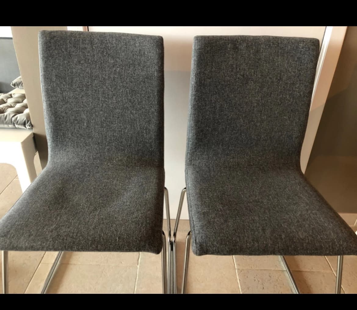 LILLÅNÄS eetkamerstoel, verchroomd/Gunnared donkergrijs